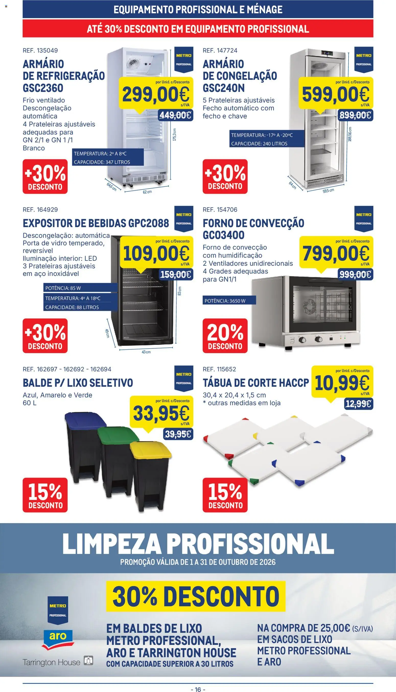 Makro folheto │ válido de 20/10/2026 | Página: 16 | Produtos: Tábua, Porta, Bebidas, Iluminação