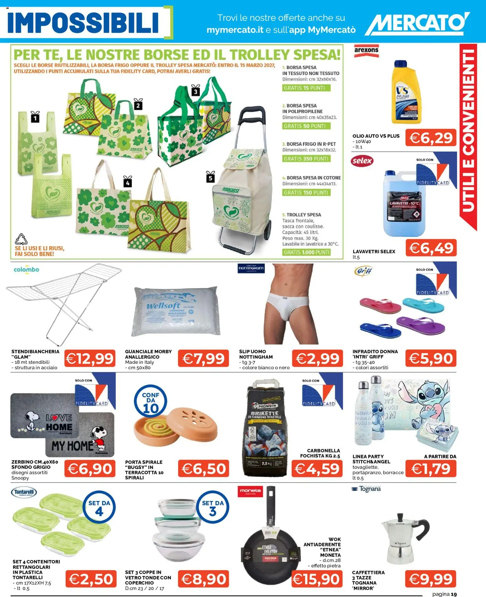 Volantino Mercatò del 13/08/2026 | Pagina: 19 | Prodotti: Porta, Olio, Borsa, Trolley