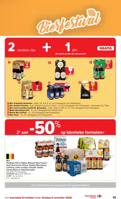 Carrefour market folder - Voorbeeld van een folder van Carrefour market, geldig van 21/10/2026 | Pagina: 19 | Producten: Bier, Whisky, Alcohol, Glas
