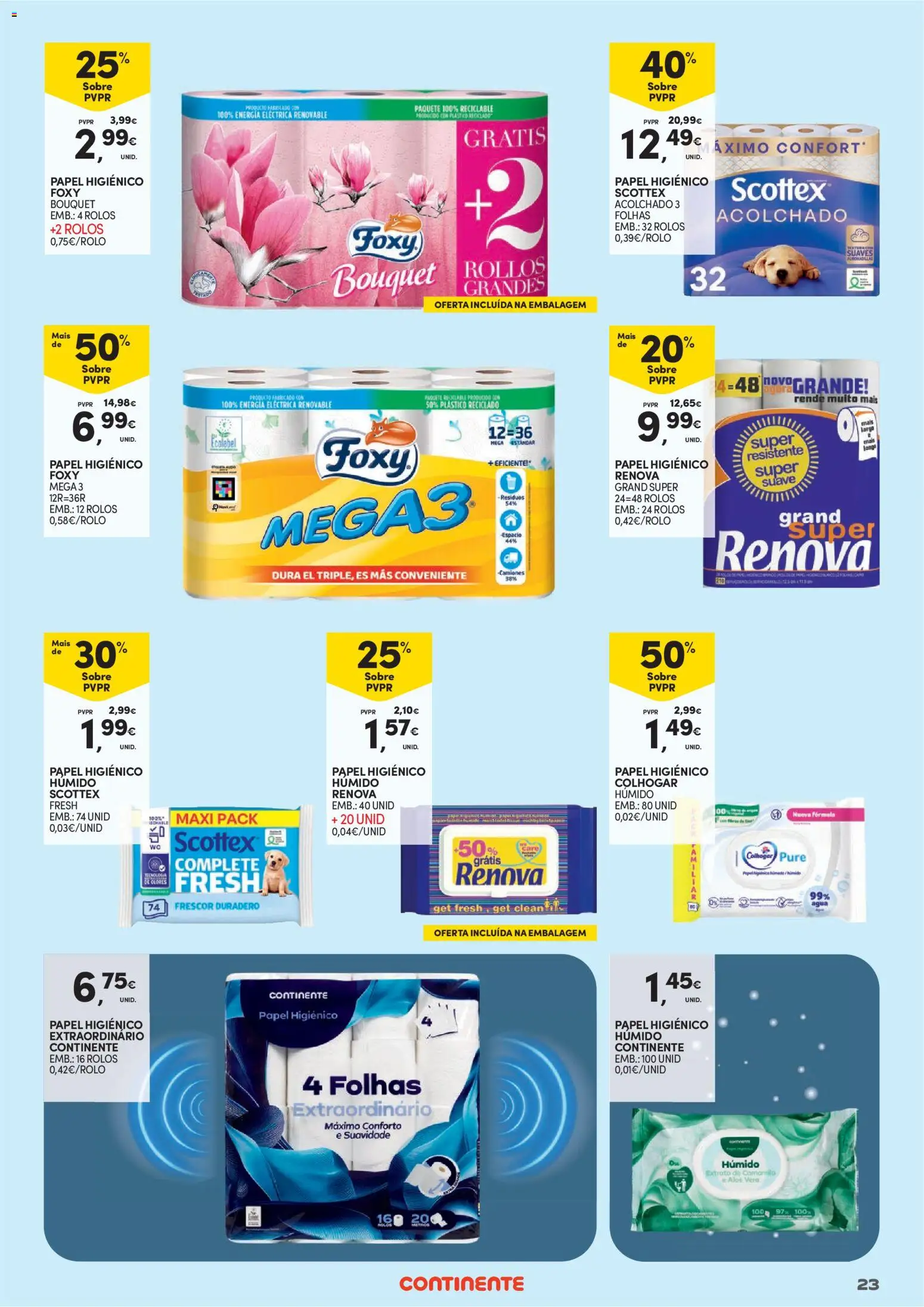 Continente - Limpeza do Lar │ válido de 01/09/2026 | Página: 23 | Produtos: Agua, Papel higiénico, Aloe Vera