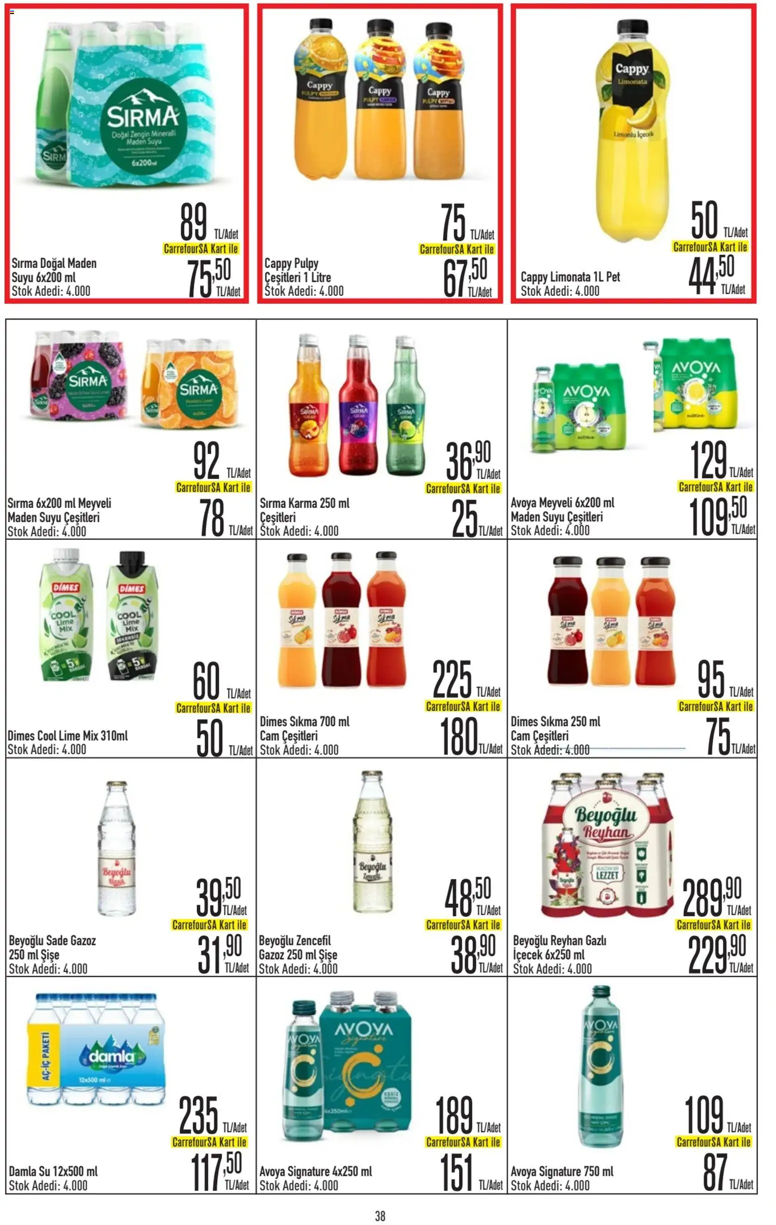 CarrefourSA Katalog - 06 Ağustos 2026 tarihinden itibaren geçerlidir | Sayfa: 38 | Ürünler: Limonata, Reyhan, Su, Zencefil