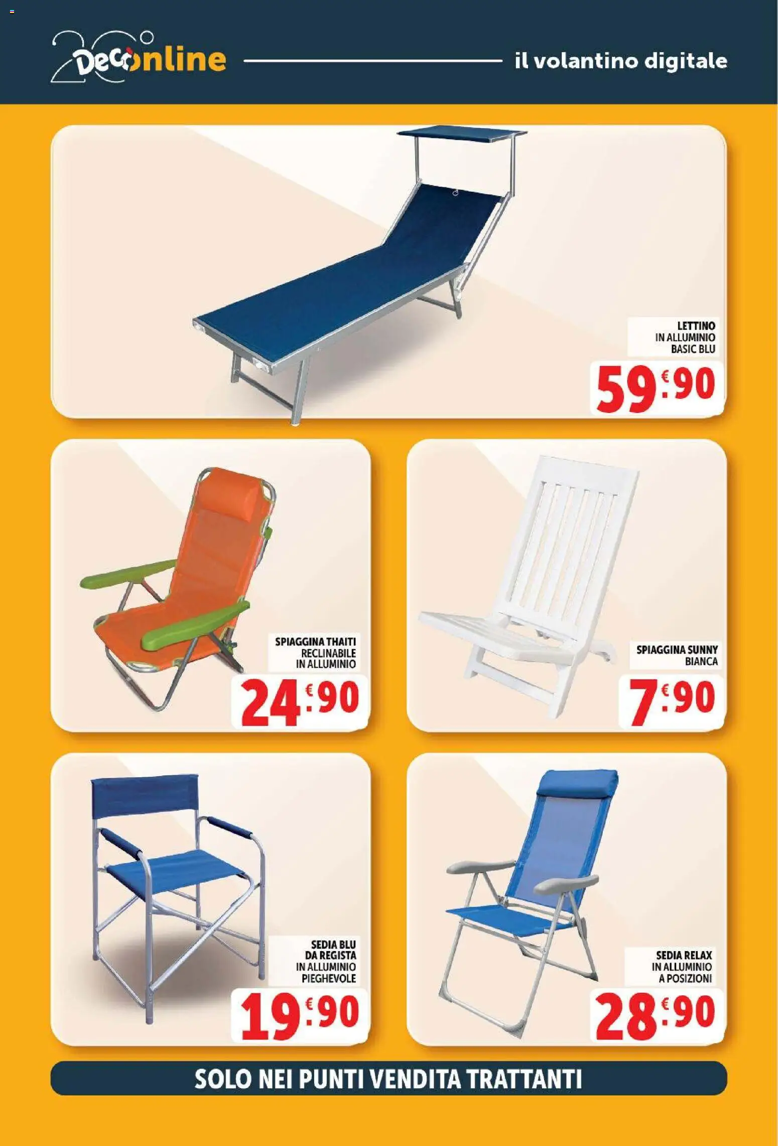 Volantino Decò del 21/07/2026 | Pagina: 35 | Prodotti: Lettino, Alluminio, Sedia