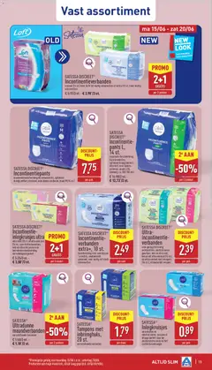Aldi folder week 25 - Voorbeeld van een folder van Aldi, geldig van 15.06.2026 | Pagina: 15 | Producten: Bébipulyka, Pads, Tampons