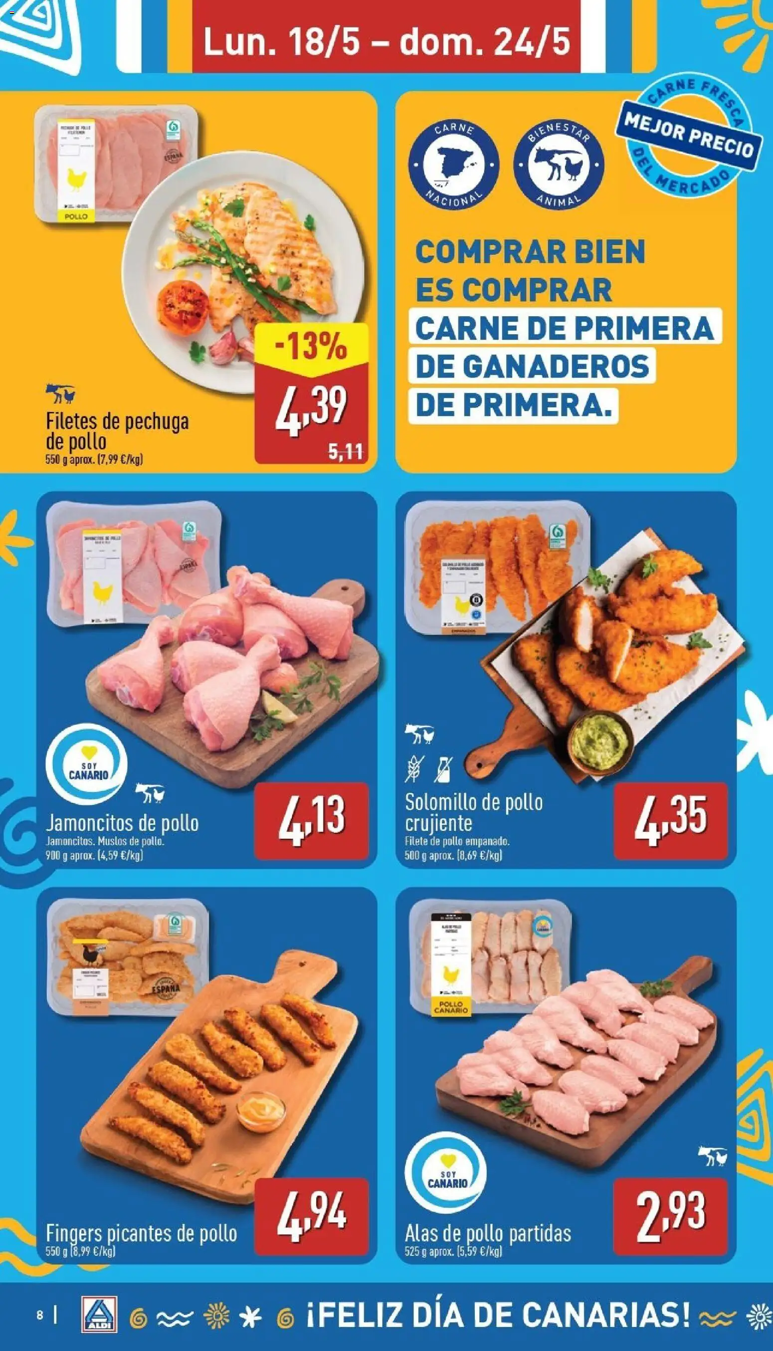 Aldi folleto Canarias │ válido desde el 18.05.2026 | Página: 8 | Productos: Δισκέτα, Filete