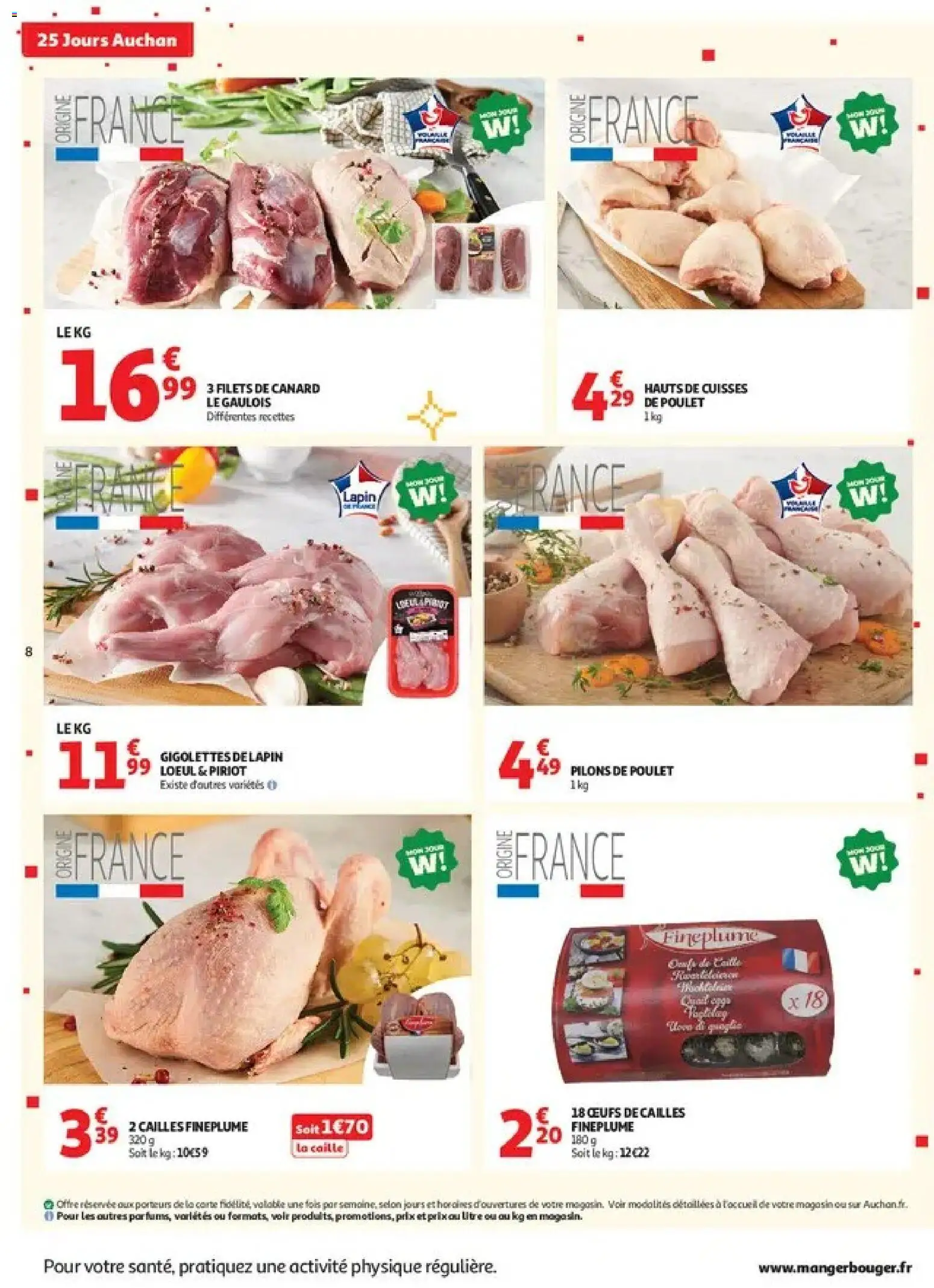 {H1} | Page: 8 | Produits: Canard, Pilons, Cailles, Pilons de poulet