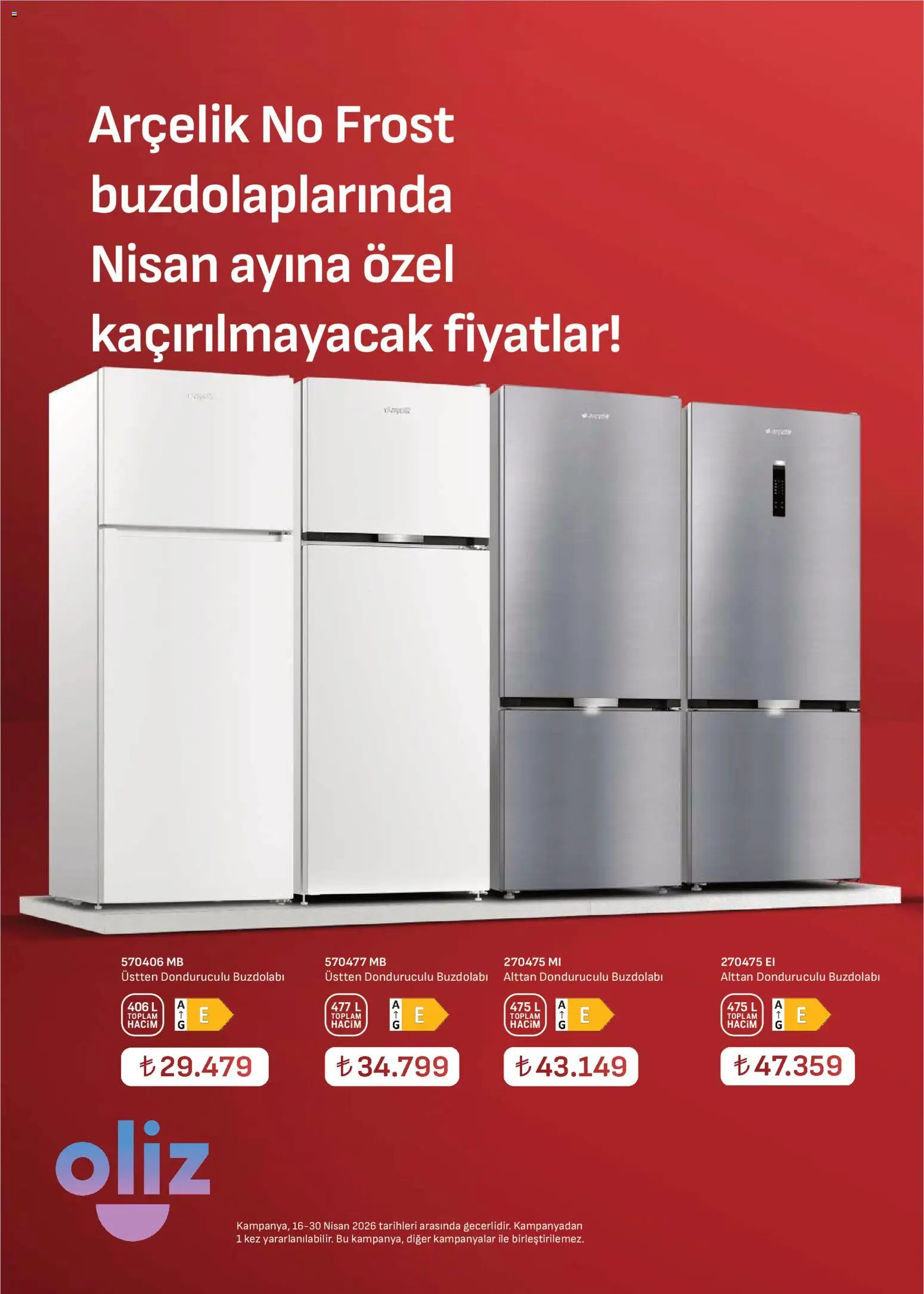 Arçelik Katalog - 16.04.2026 tarihinden itibaren geçerlidir | Sayfa: 12 | Ürünler: Buzdolabı
