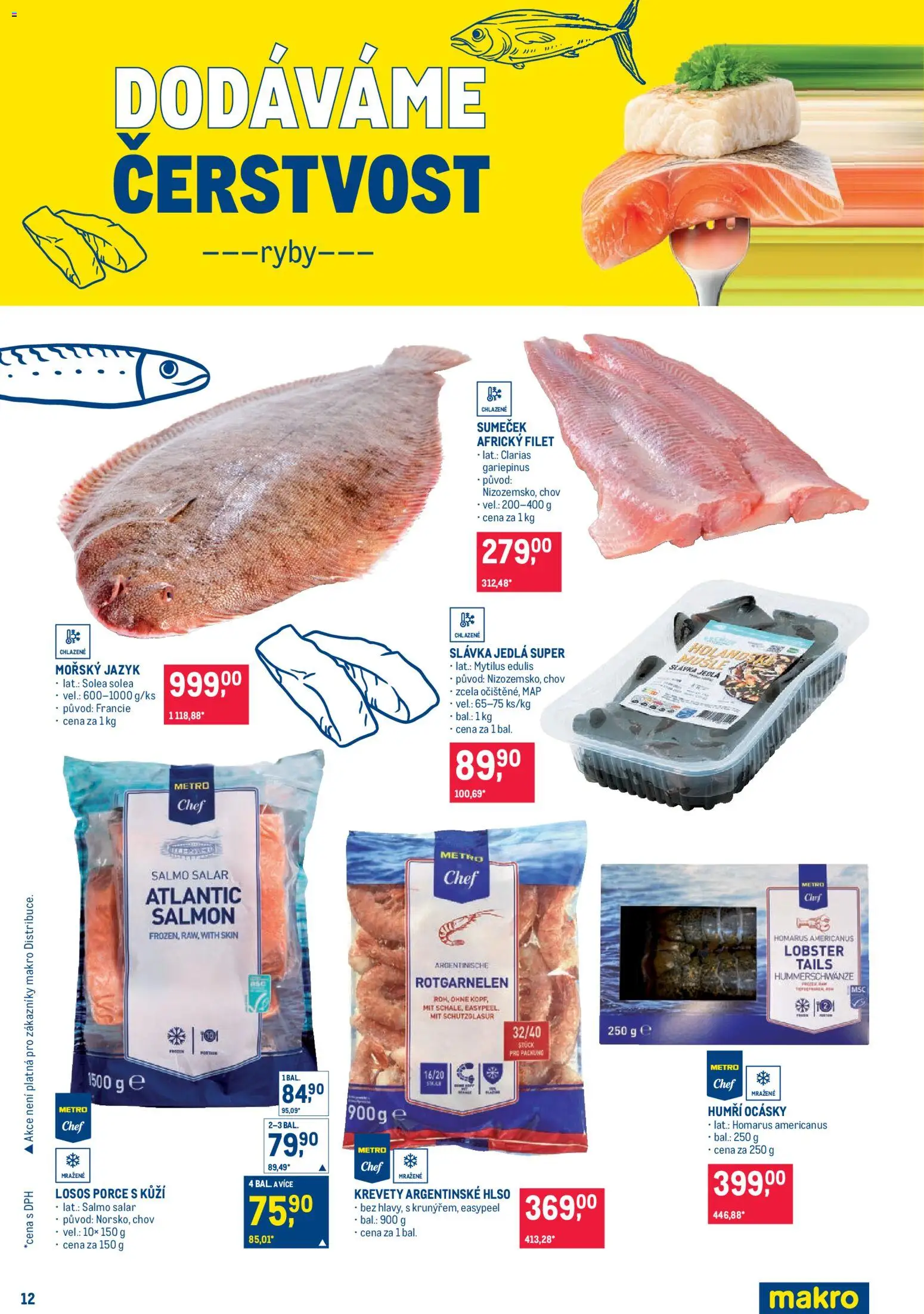 Makro leták - Pro milovníky jídla od 03.06.2026 | Strana: 12 | Produkty: Ryby, Losos, Filet, Krevety