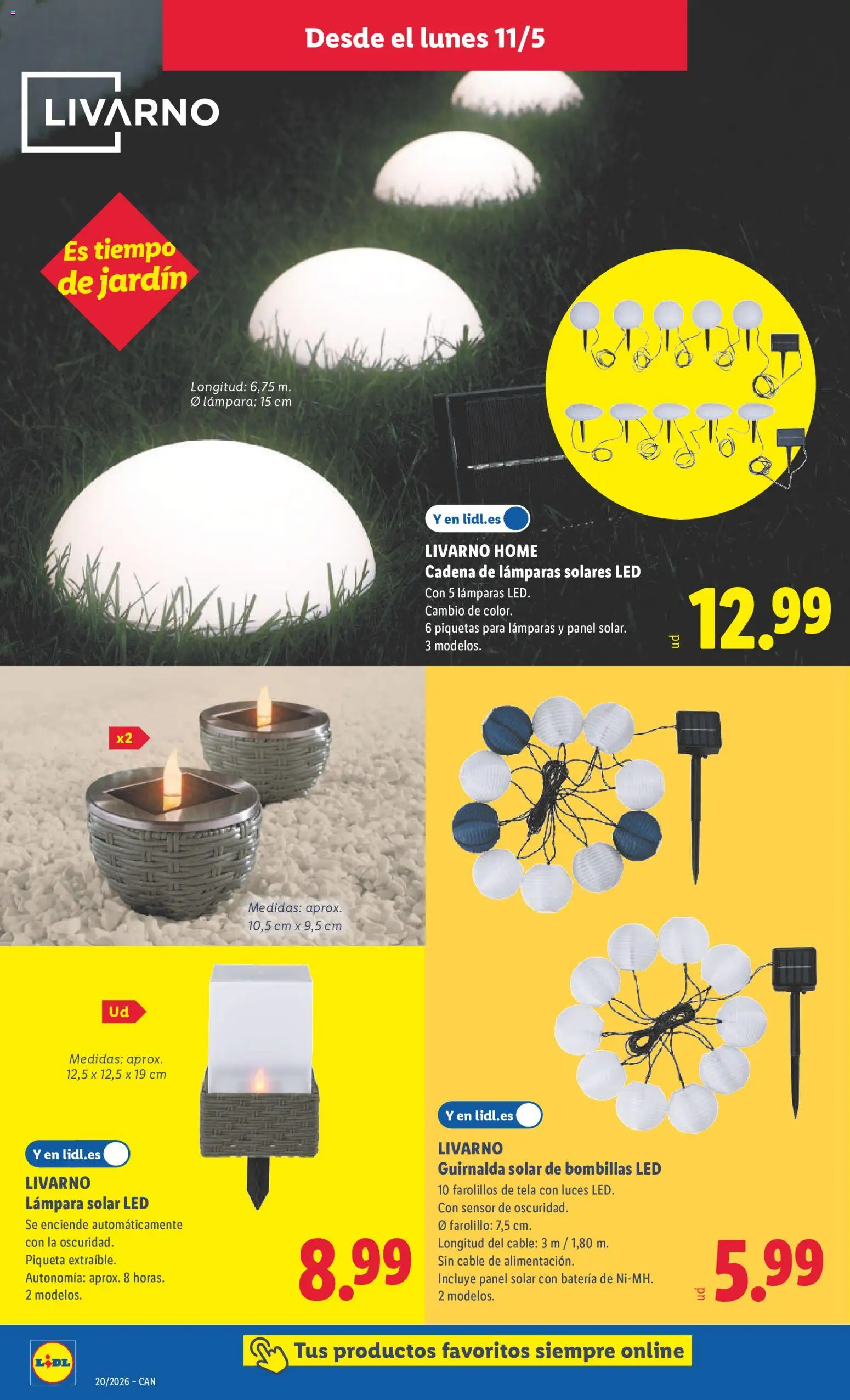 Lidl folleto de bazar │ válido desde el 11.05.2026 | Página: 14 | Productos: Cable, Απορρυπαντικό ρούχων σε σκόνη, Batería, Lámpara