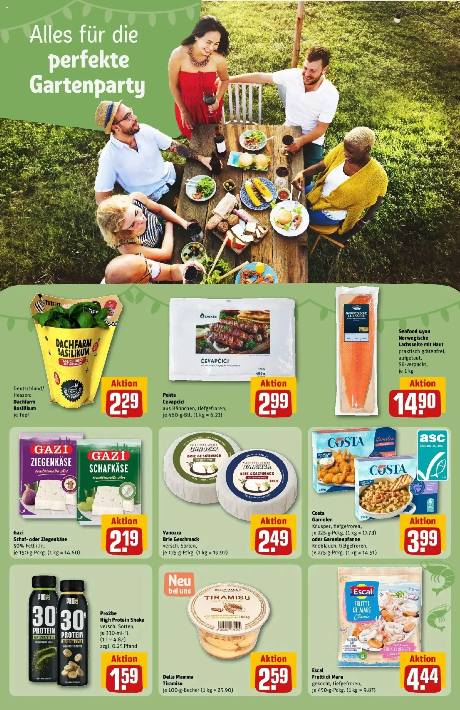 REWE Prospekt ab 17.08.2026 zum Blättern » Angebote | Seite: 20 | Produkte: Ziegenkäse, Cevapcici, Garnelen, Alkohol