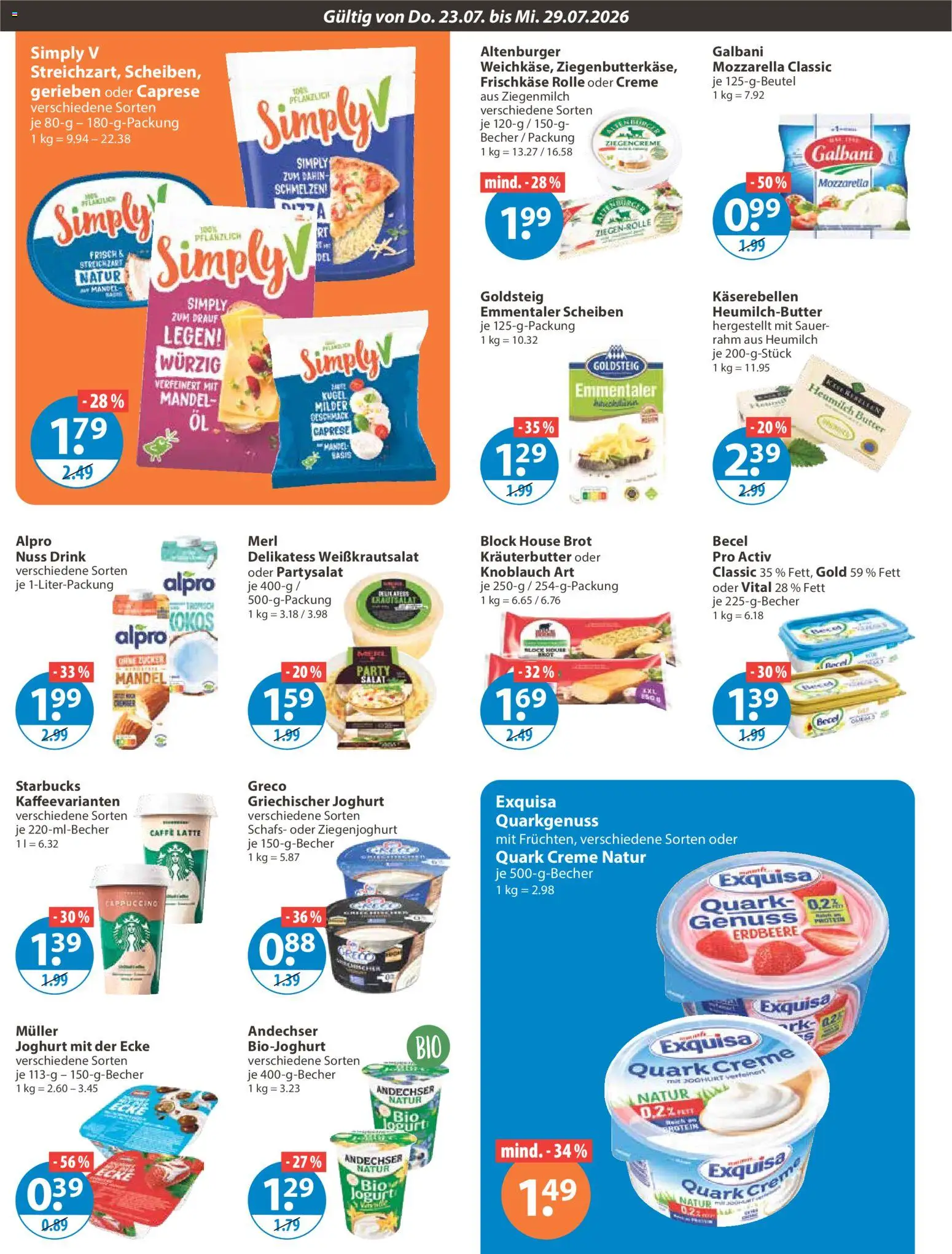V-Markt Angebote – gültig ab 23.07.2026 | Seite: 6 | Produkte: Starbucks, Kräuterbutter, Alpro, Knoblauch