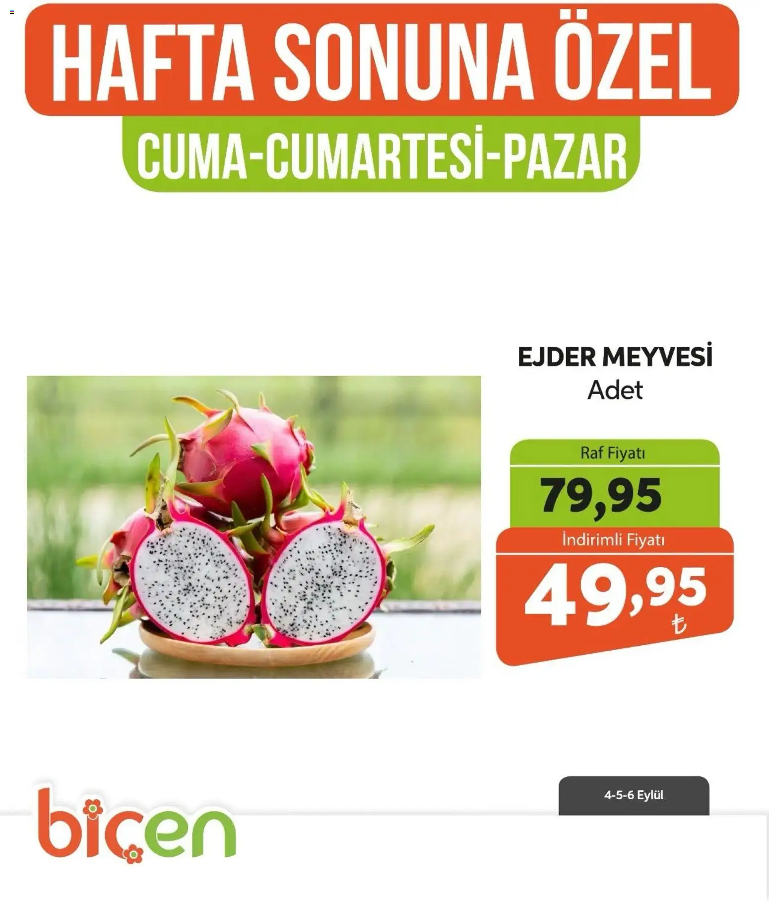 Biçen Market - Hafta Sonuna Özel - Meyve İndirimi - 04 Eylül 2026 tarihinden itibaren geçerlidir | Sayfa: 8 | Ürünler: Raf