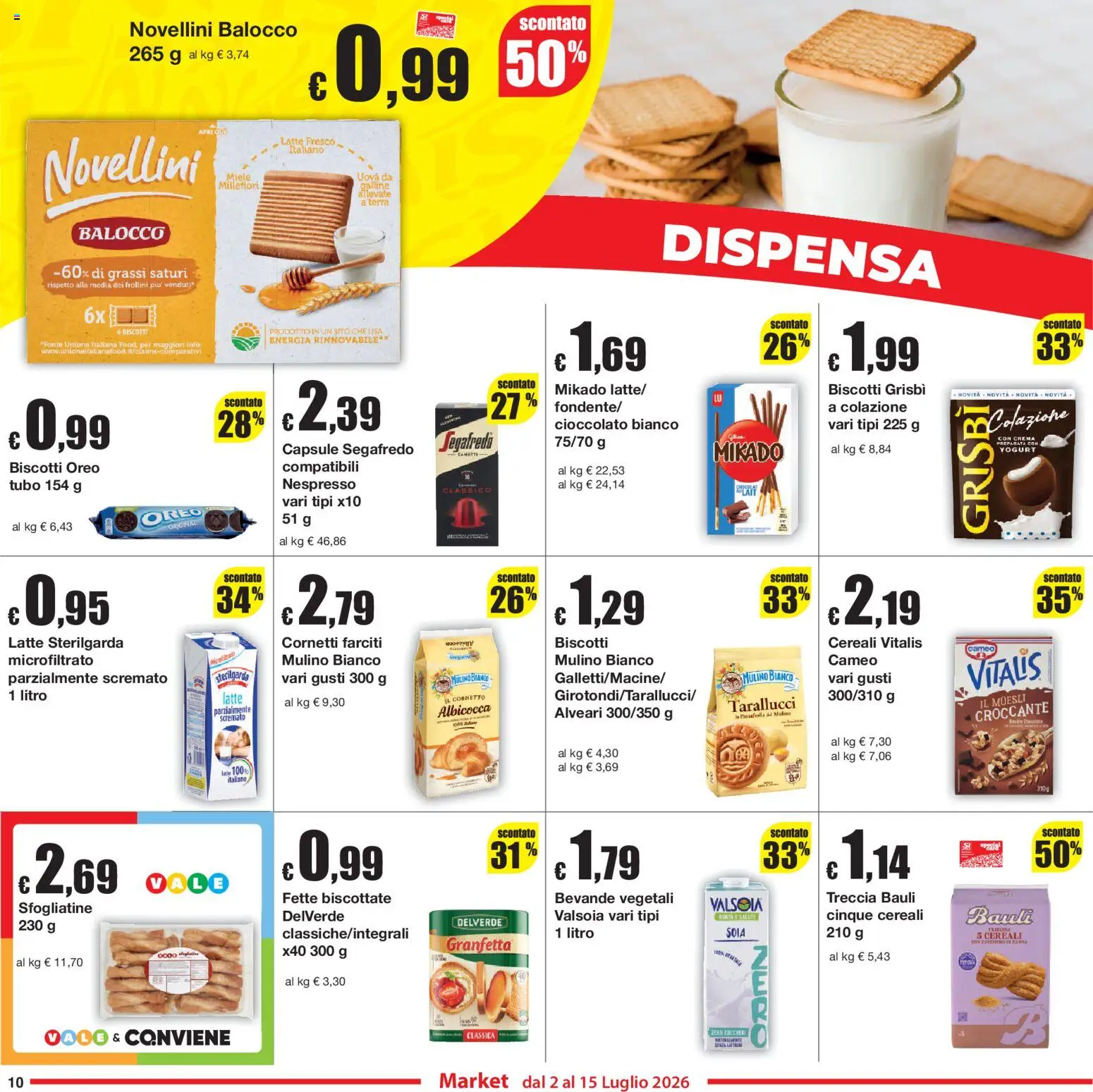 Volantino Sì con Te del 02/07/2026 | Pagina: 10 | Prodotti: Crema, Yogurt, Biscotti, Miele
