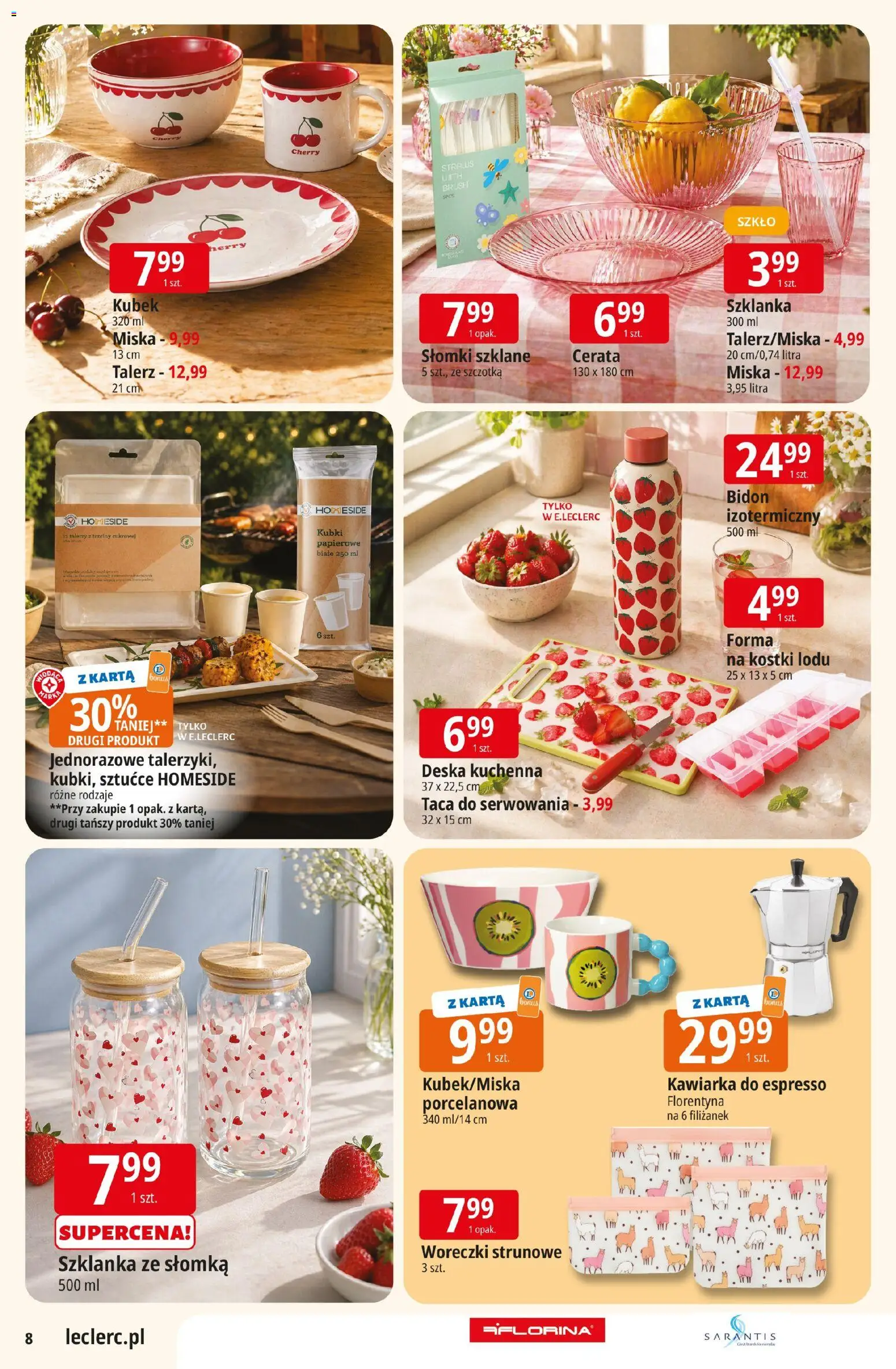 E.Leclerc gazetka - Zielona Góra od 12.05.2026 | Strona: 8 | Produkty: Szklanka, Szczotka, Kawiarka, Sztućce