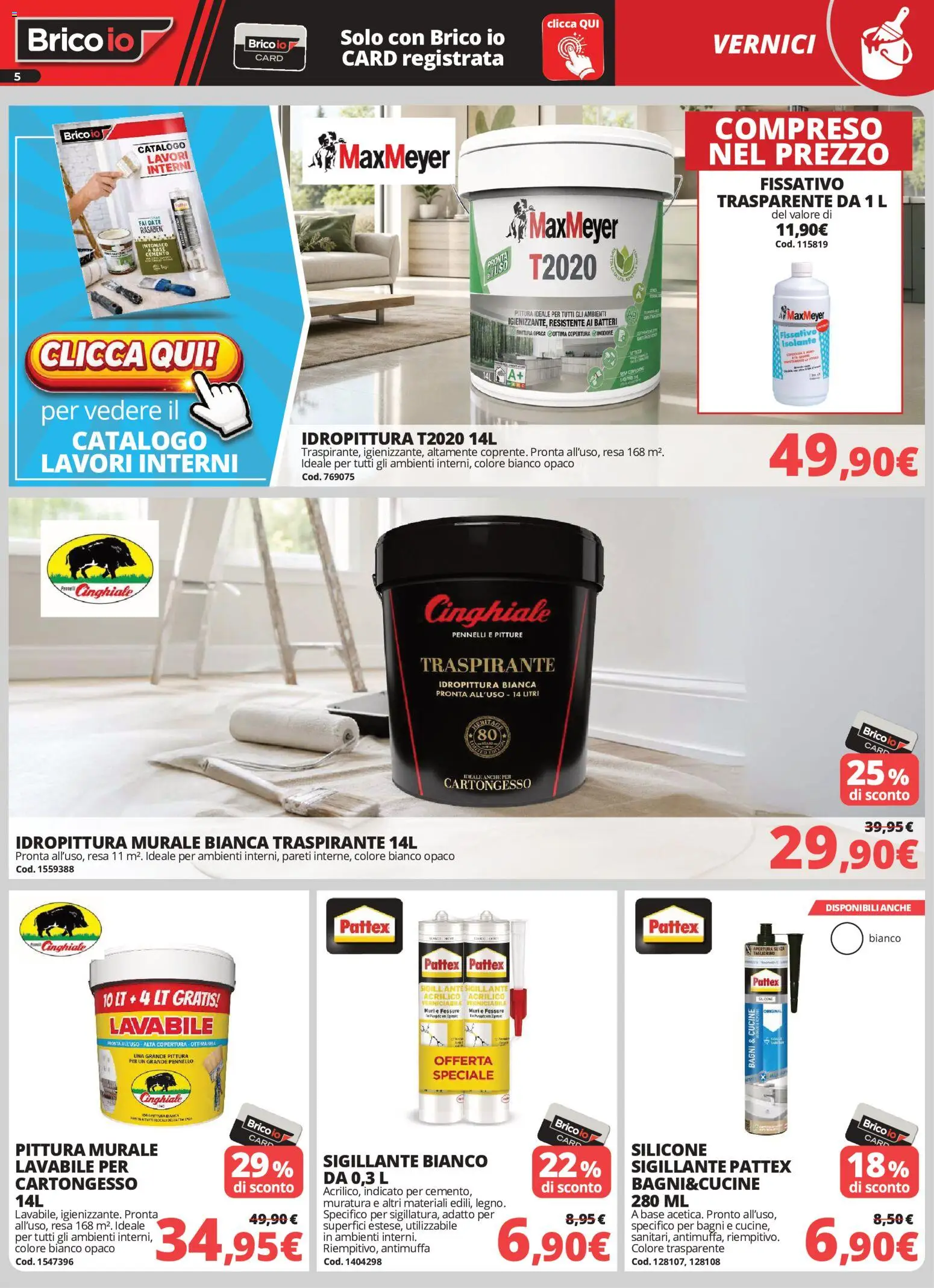 Volantino Brico io del 04.06.2026 | Pagina: 5 | Prodotti: Cucine, Pittura, Pennello, Silicone