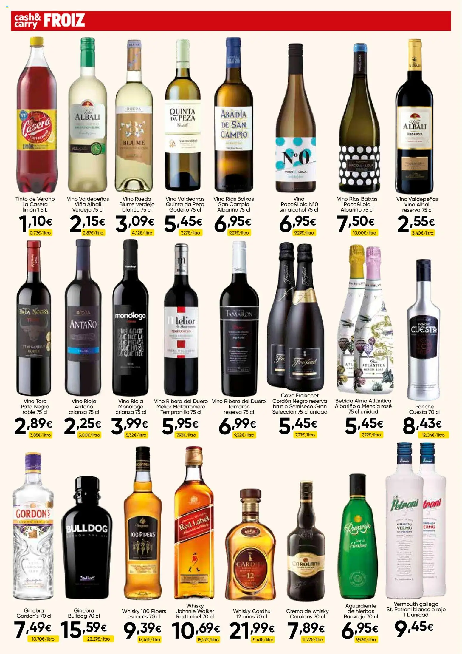 Froiz - Folleto Cash │ válido desde el 23/07/2026 | Página: 8 | Productos: Vino, Ginebra, Crema, Whisky