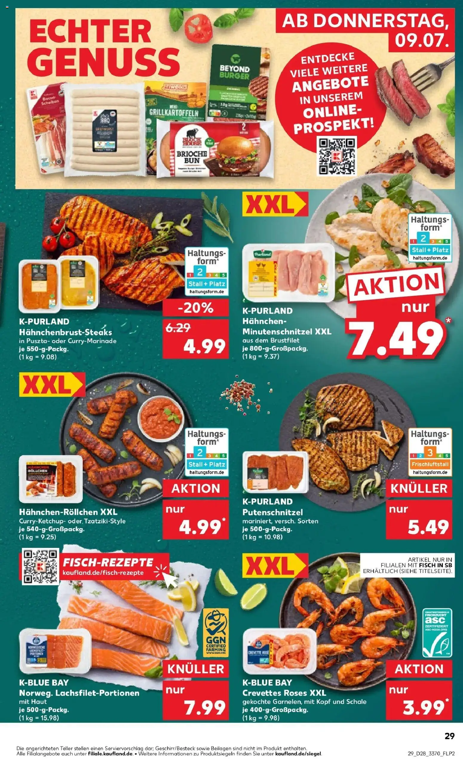 Kaufland Prospekt Annaberg-Buchholz – gültig ab 09.07.2026 | Seite: 29 | Produkte: Hahnchen, Burger, Fisch, Putenschnitzel