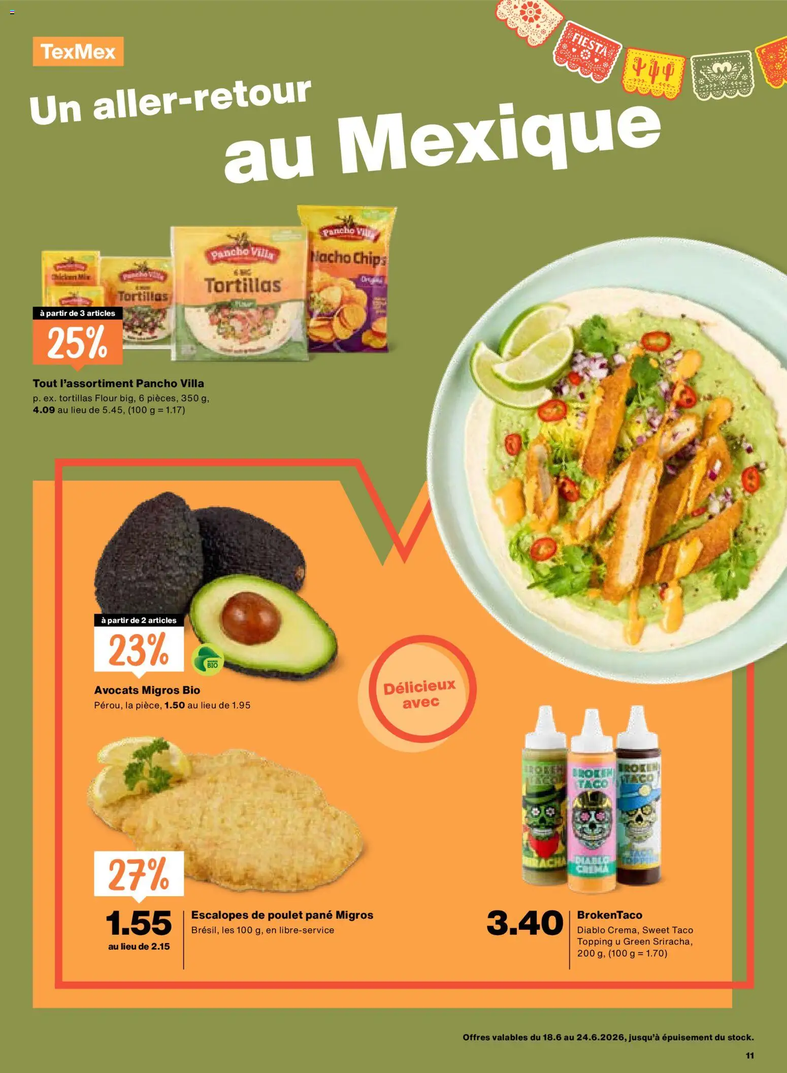 Migros aktionen FR – gültig ab 18.06.2026 | Seite: 11 | Produkte: Pane, Chips