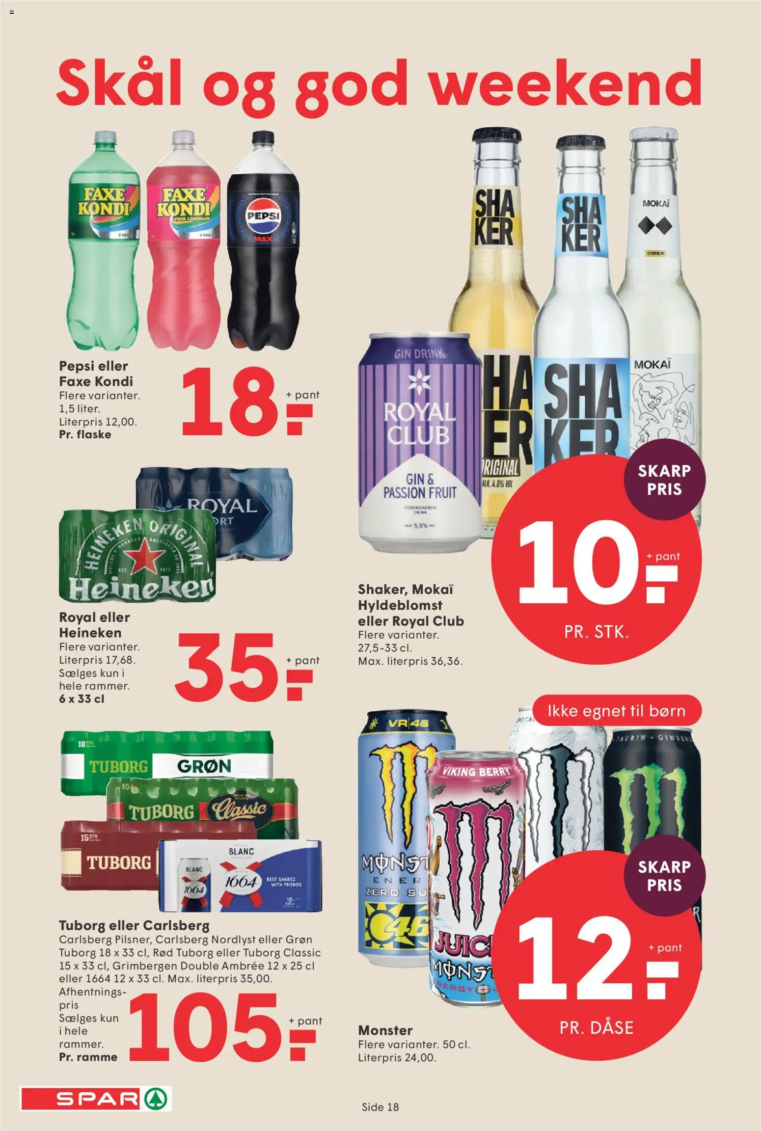 Spar tilbudsavis – gyldig fra 11/09/2026 | Side: 19 | Produkter: Gin, Cider, Faxe Kondi, Pepsi