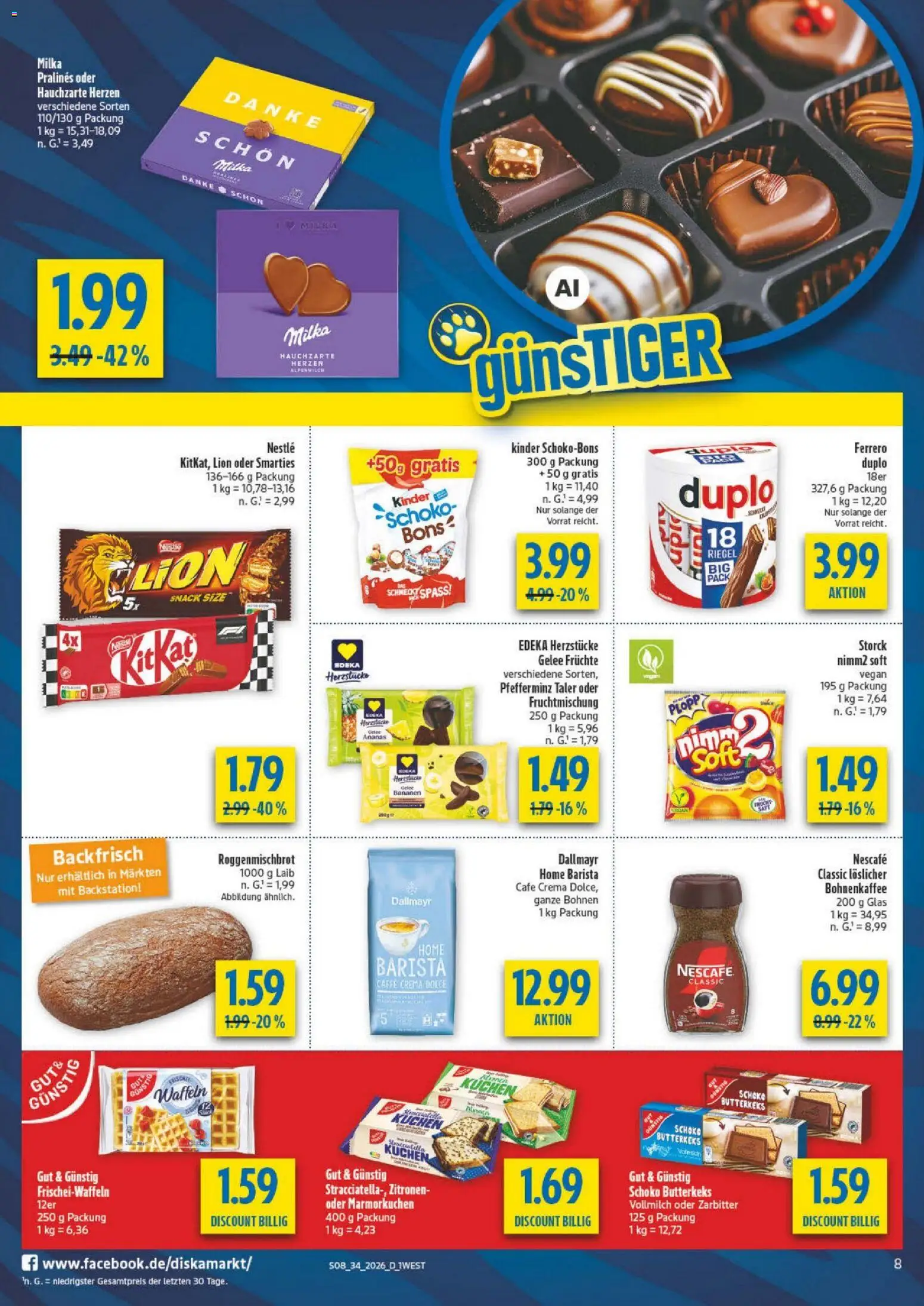 Diska - Diska Angebote Bayern KW34 – gültig ab 17.08.2026 | Seite: 8 | Produkte: Bananen, Ananas, Kuchen, Zitronen
