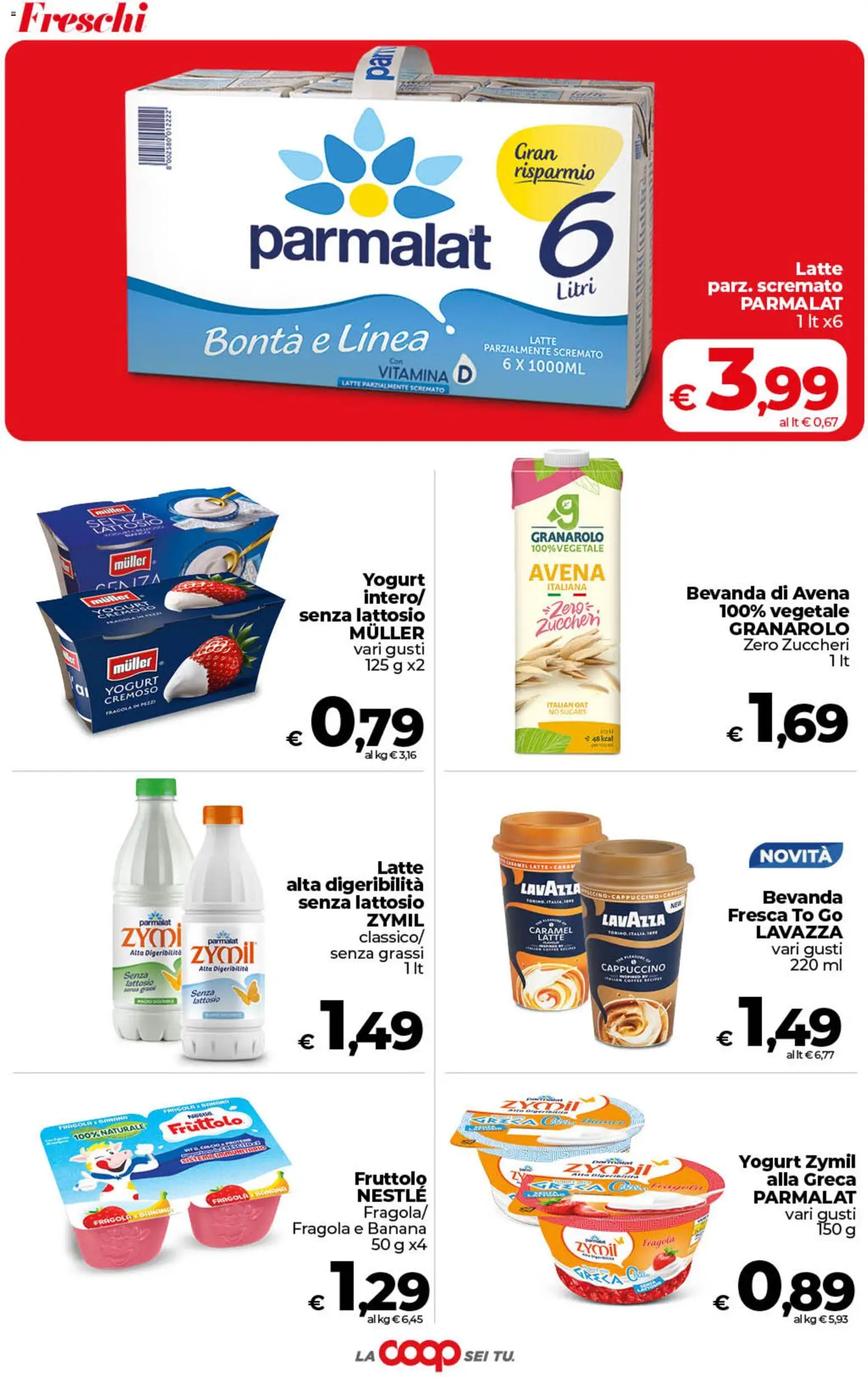 Volantino COOP del 21/07/2026 | Pagina: 13 | Prodotti: Yogurt, Bevanda di avena, Latte, Latte parzialmente scremato
