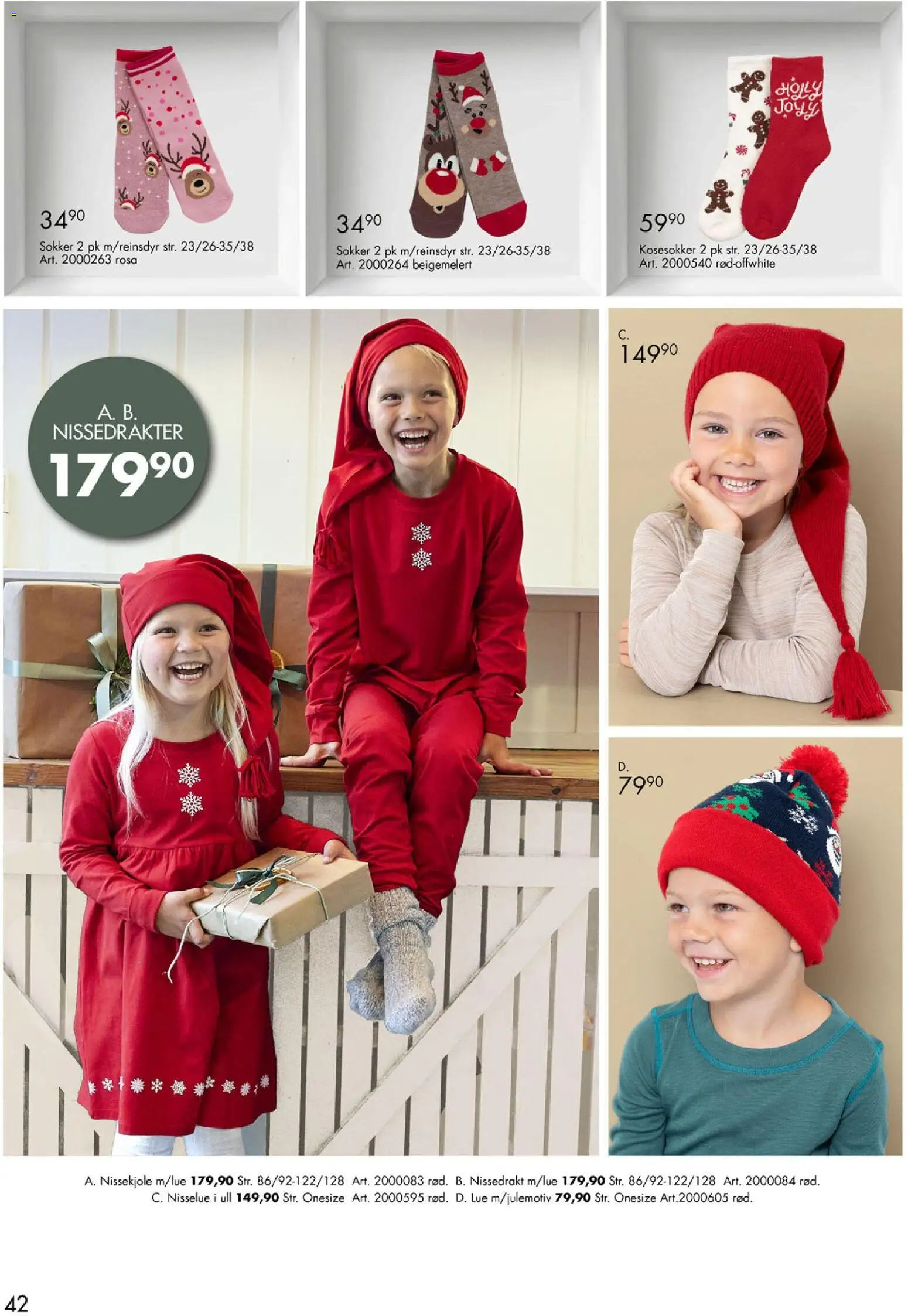 {H1} | Side: 42 | Produkter: Sokker, Lue