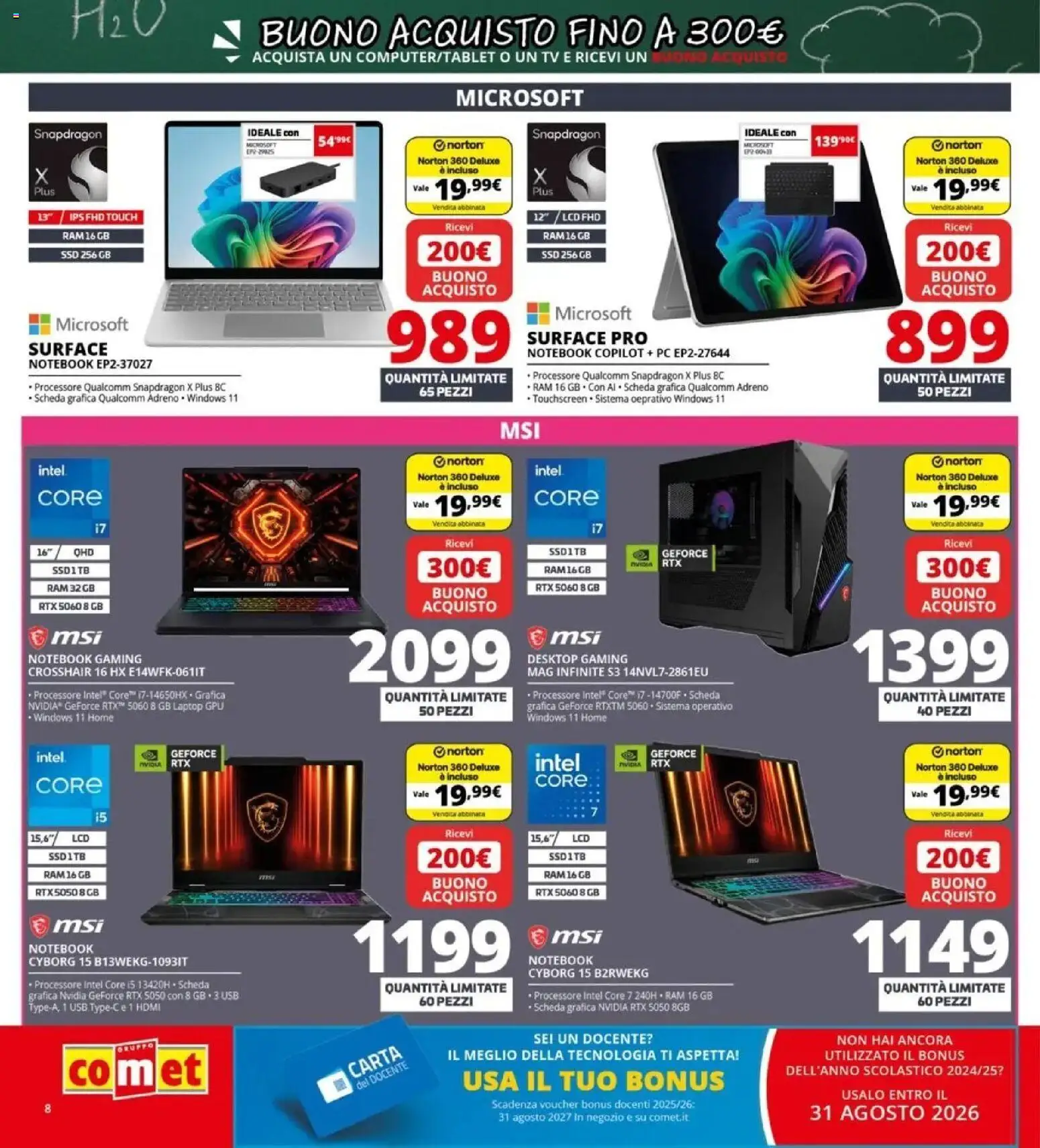 Nuovo Comet volantino Back to school dal 20/08/2026 > offerte anteprima 🛍️ | Pagina: 8 | Prodotti: Notebook, Laptop, TV, USB