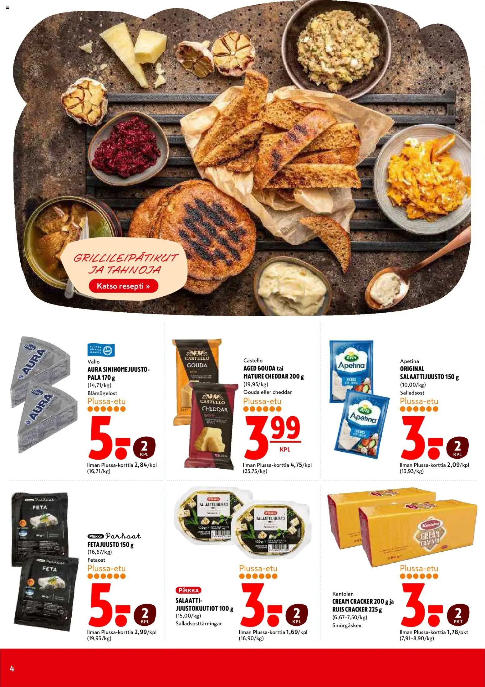 K-Citymarket tarjoukset – voimassa 28.05.2026 alkaen | Sivu: 4 | Tuotteet: Cheddar, Fetajuusto, Salaatti