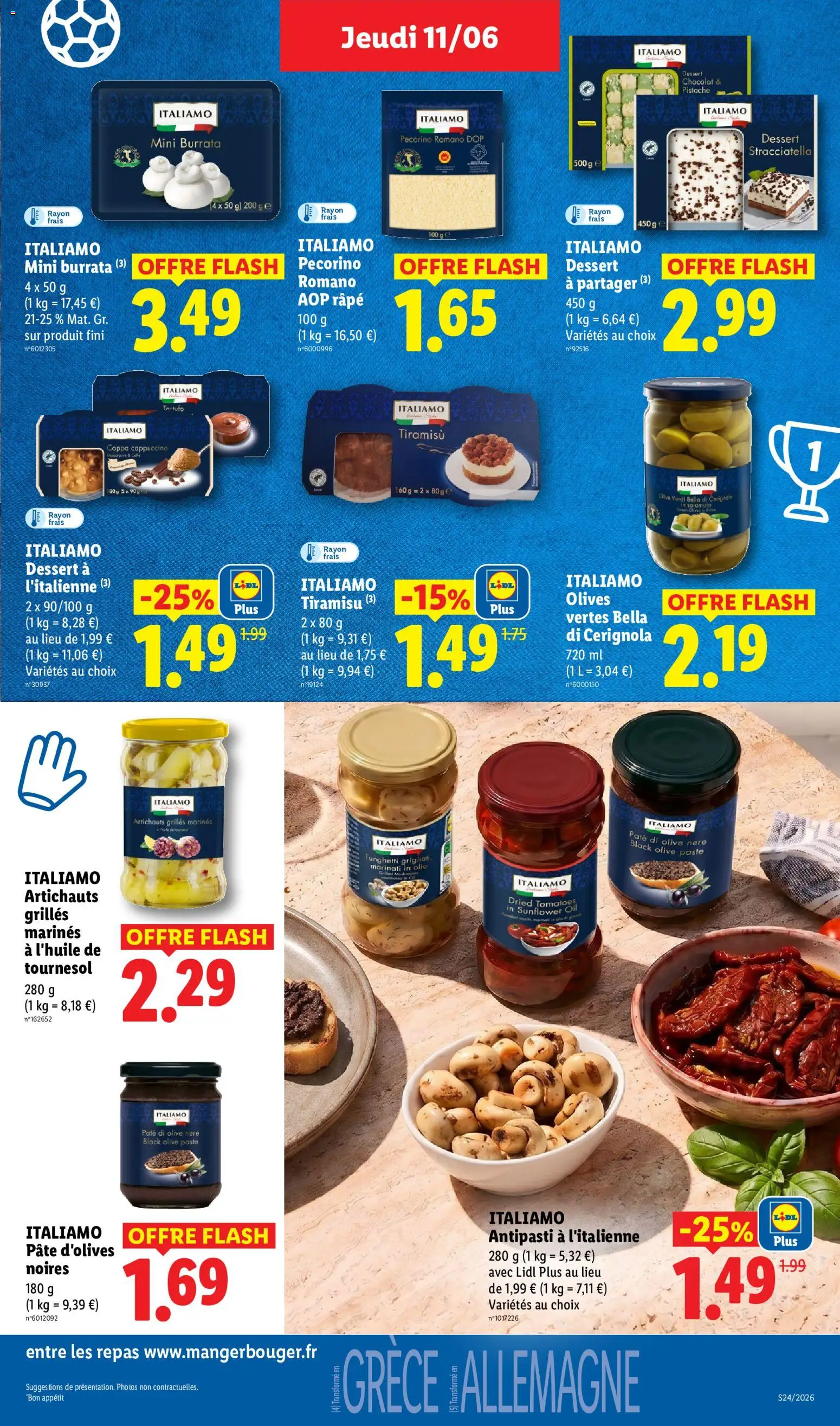 {H1} | Page: 25 | Produits: Olives, Olive, Chocolat, Burrata