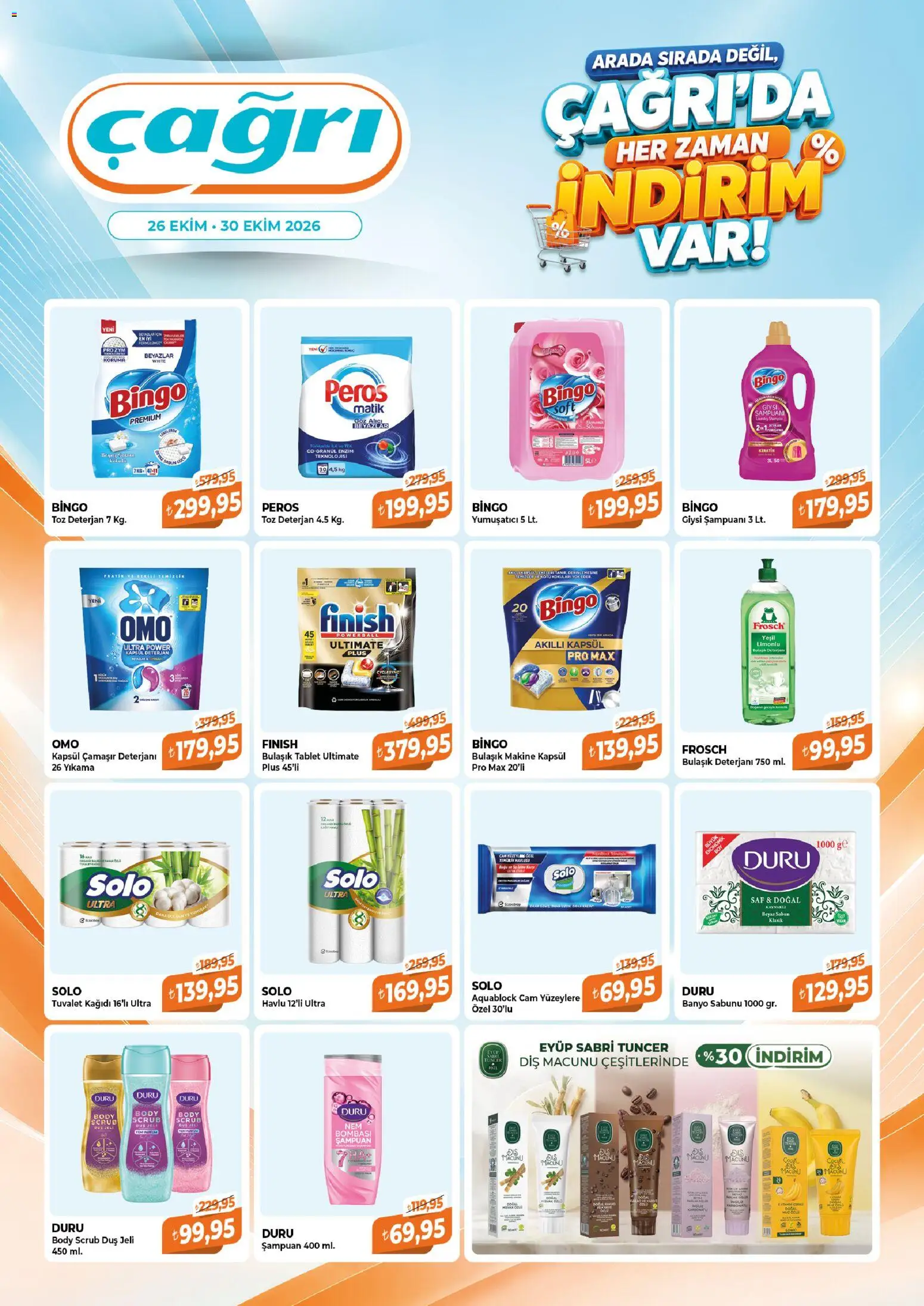 Çağrı Market - Çağrı'da Her Zaman İndirim Var - 26 Ekim 2026 tarihinden itibaren geçerlidir | Sayfa: 4 | Ürünler: Duş jeli, Yumuşatıcı, Tuvalet kağıdı, Tablet