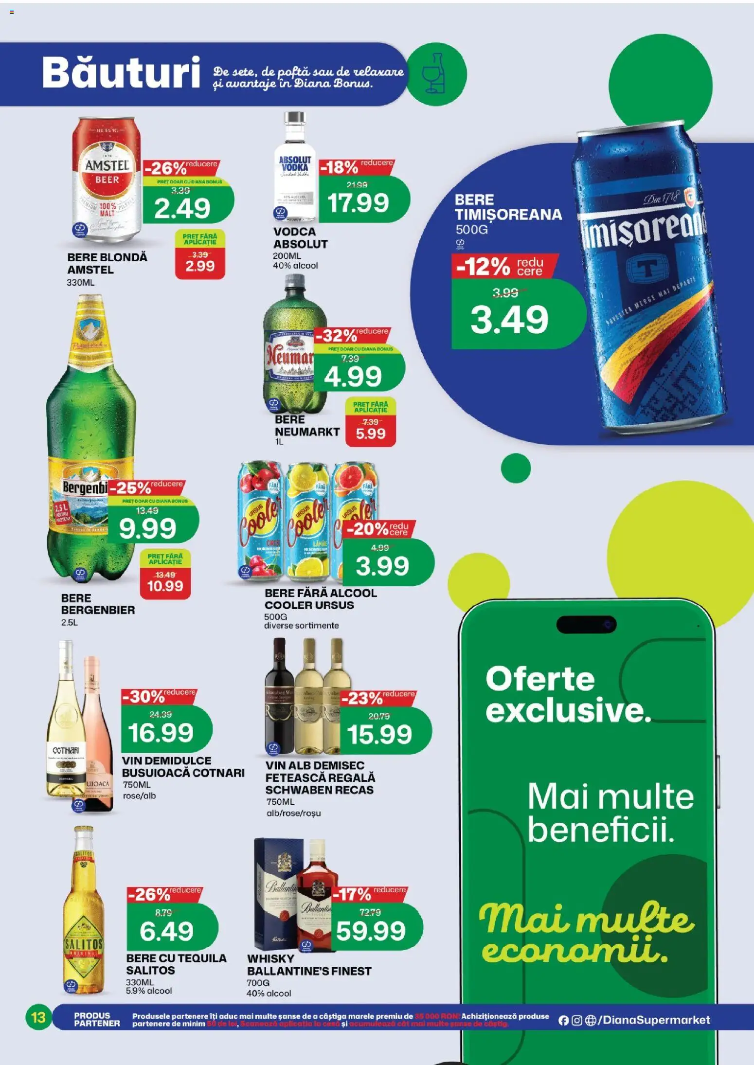 Noul catalog Diana – valabil de la 16.07.2026 | Pagină: 12 | Produse: Vin, Bere, Plastik Kulübe, Vodka