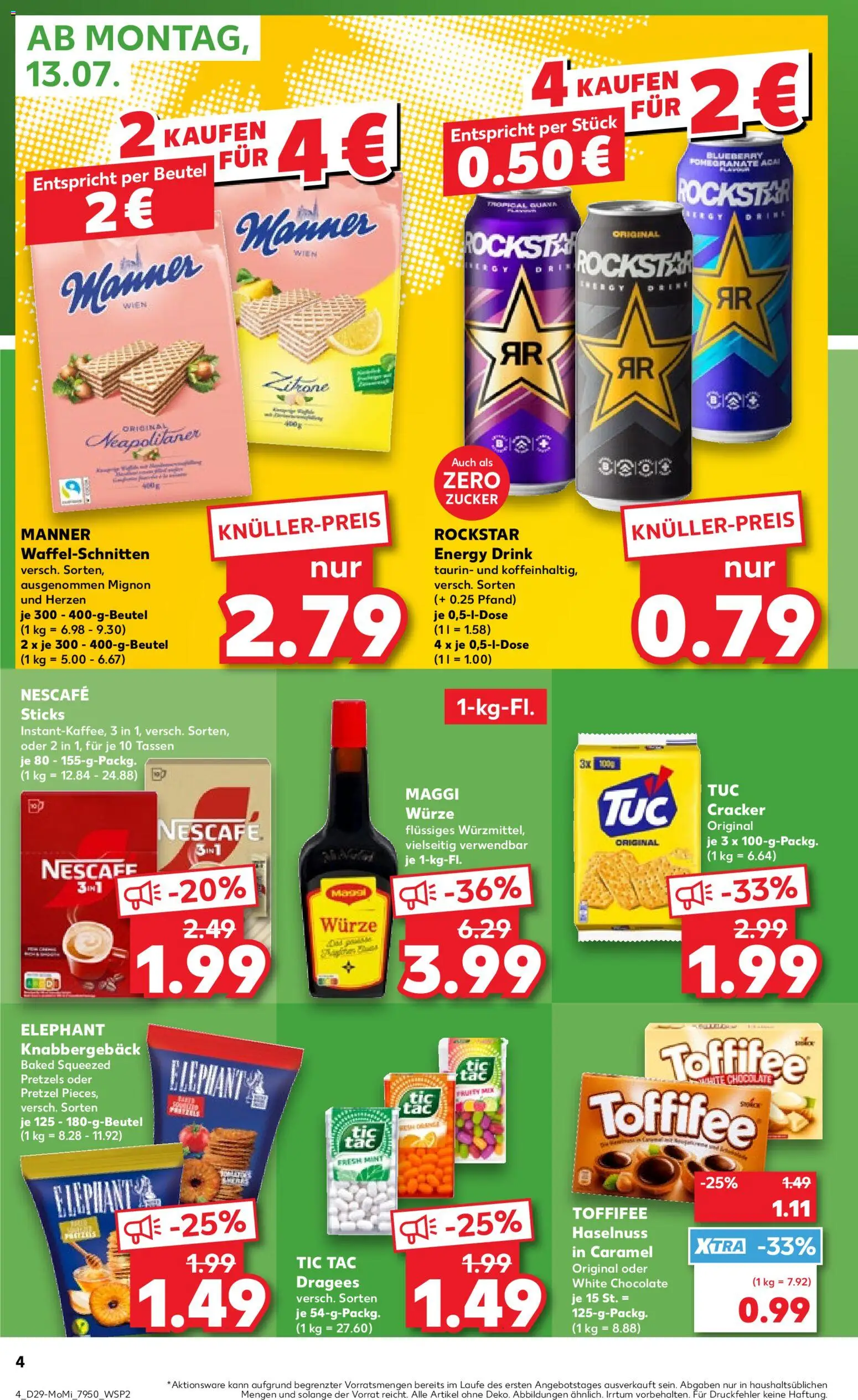 Kaufland Prospekt Hamburg – gültig ab 13.07.2026 | Seite: 4 | Produkte: Maggi, Energy, Rockstar, Zucker