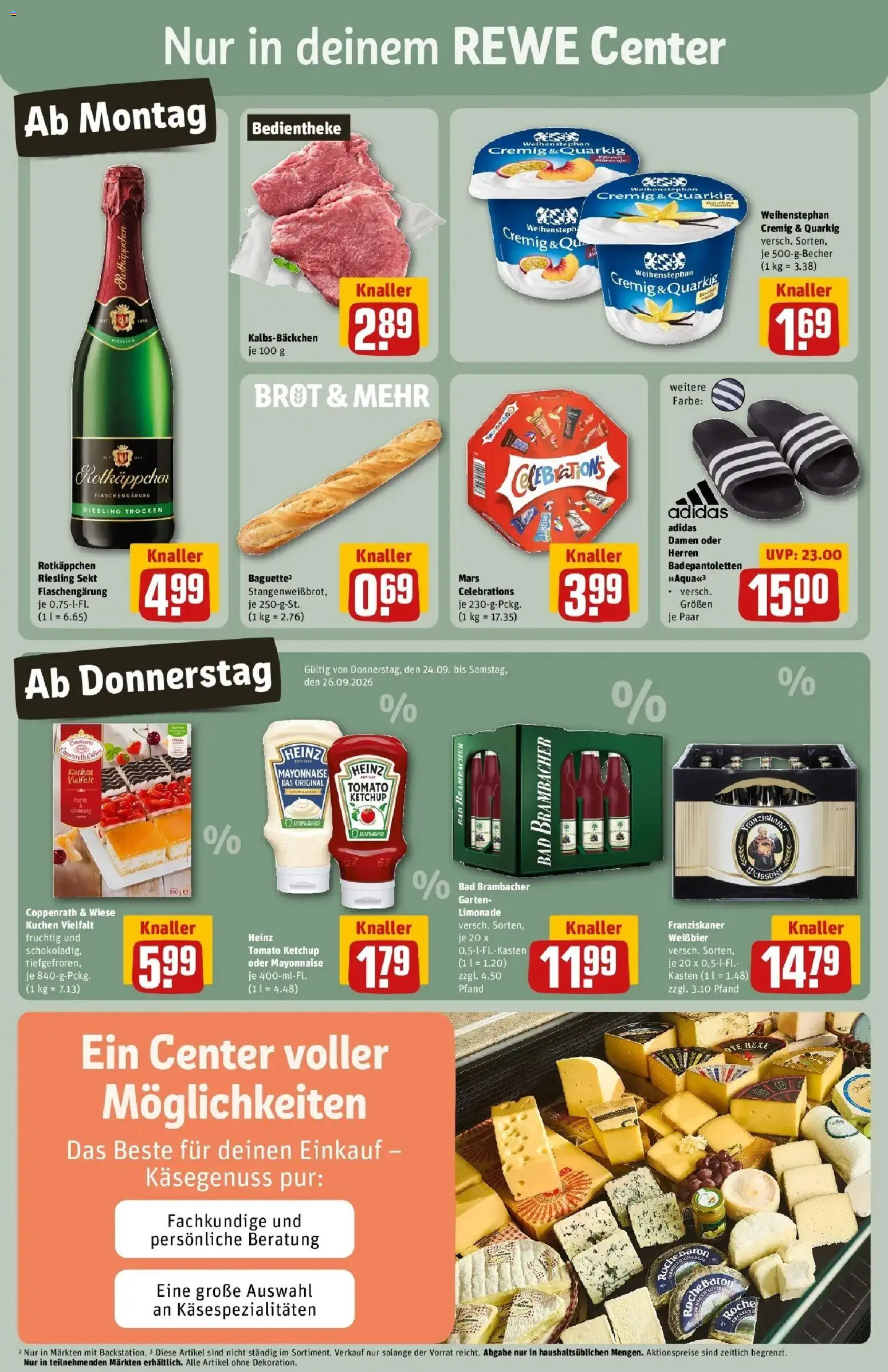 REWE Prospekt ab 21.09.2026 zum Blättern » Angebote | Seite: 3 | Produkte: Weißbier, Sekt, Brot, Ketchup