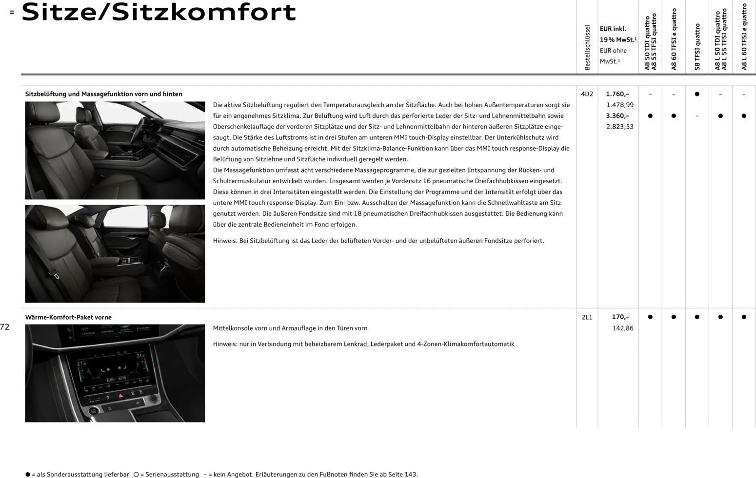 Audi A8 – gültig ab 28.10.2025 | Seite: 72 | Produkte: Tür