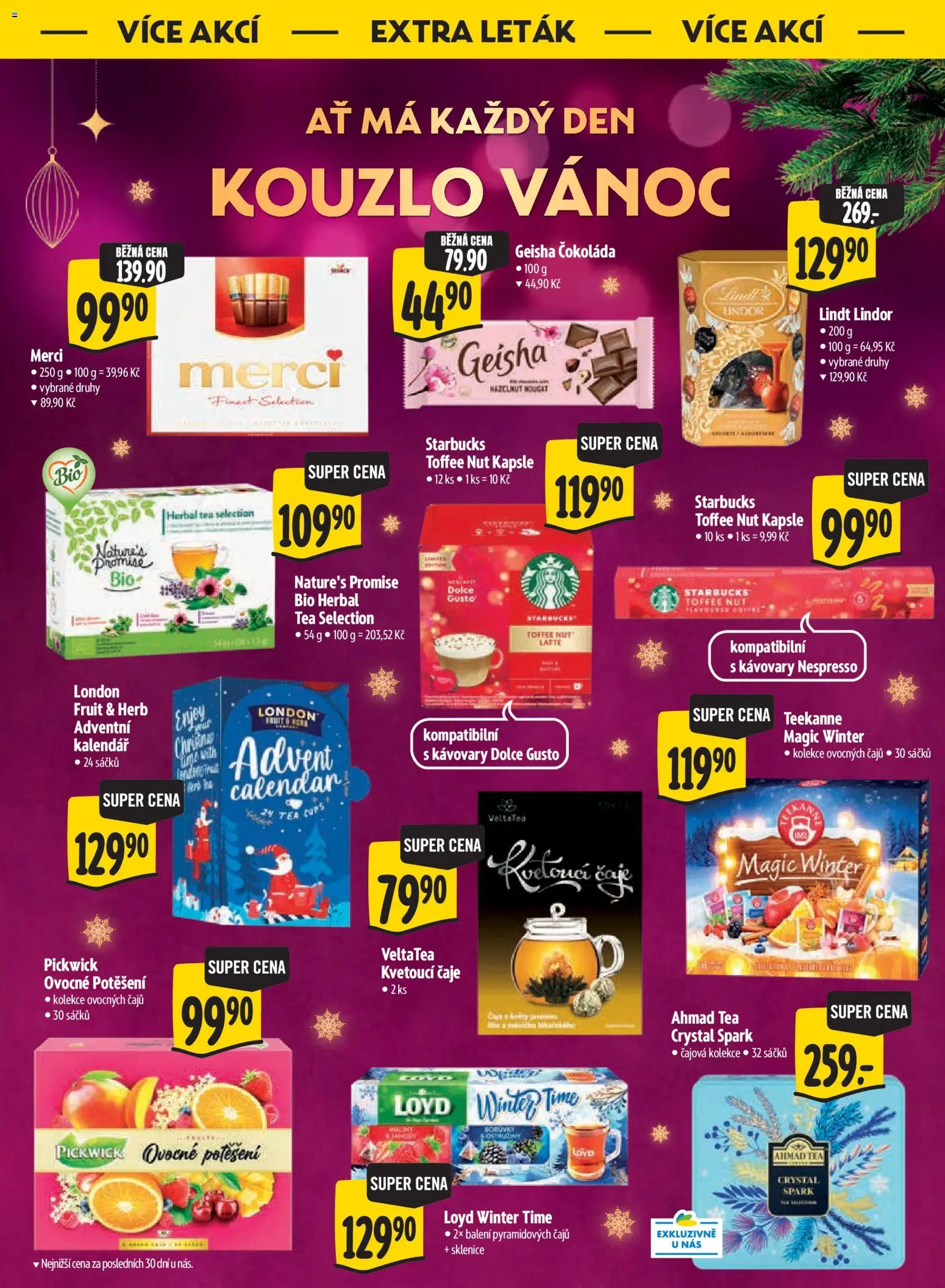 Albert leták - Supermarket Kouzlo Vánoc od 29.10.2026 | Strana: 36 | Produkty: Merci, Adventní kalendář, Čaje, Ahmad tea
