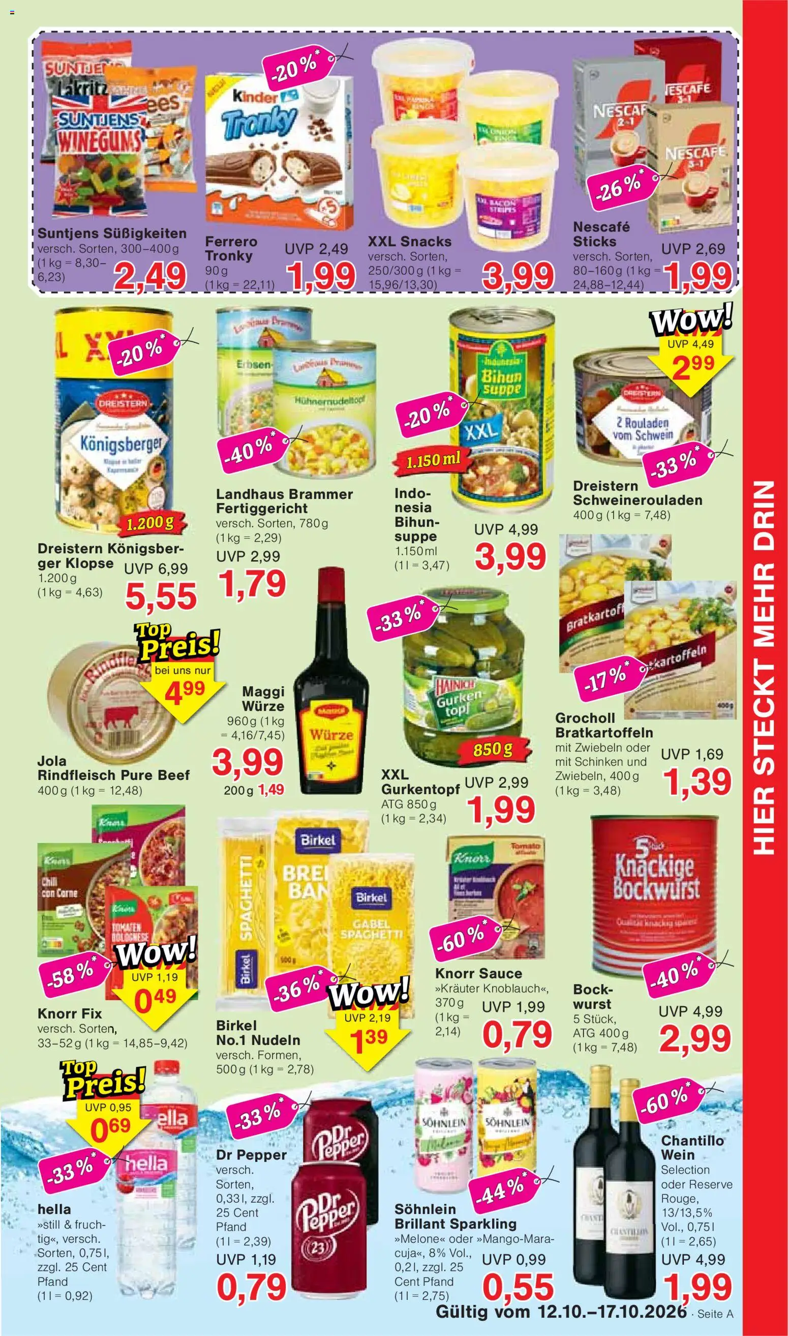 Wiglo Wunderland Prospekt – gültig ab 12.10.2026 | Seite: 5 | Produkte: Top, Nescafe, Zwiebeln, Süßigkeiten
