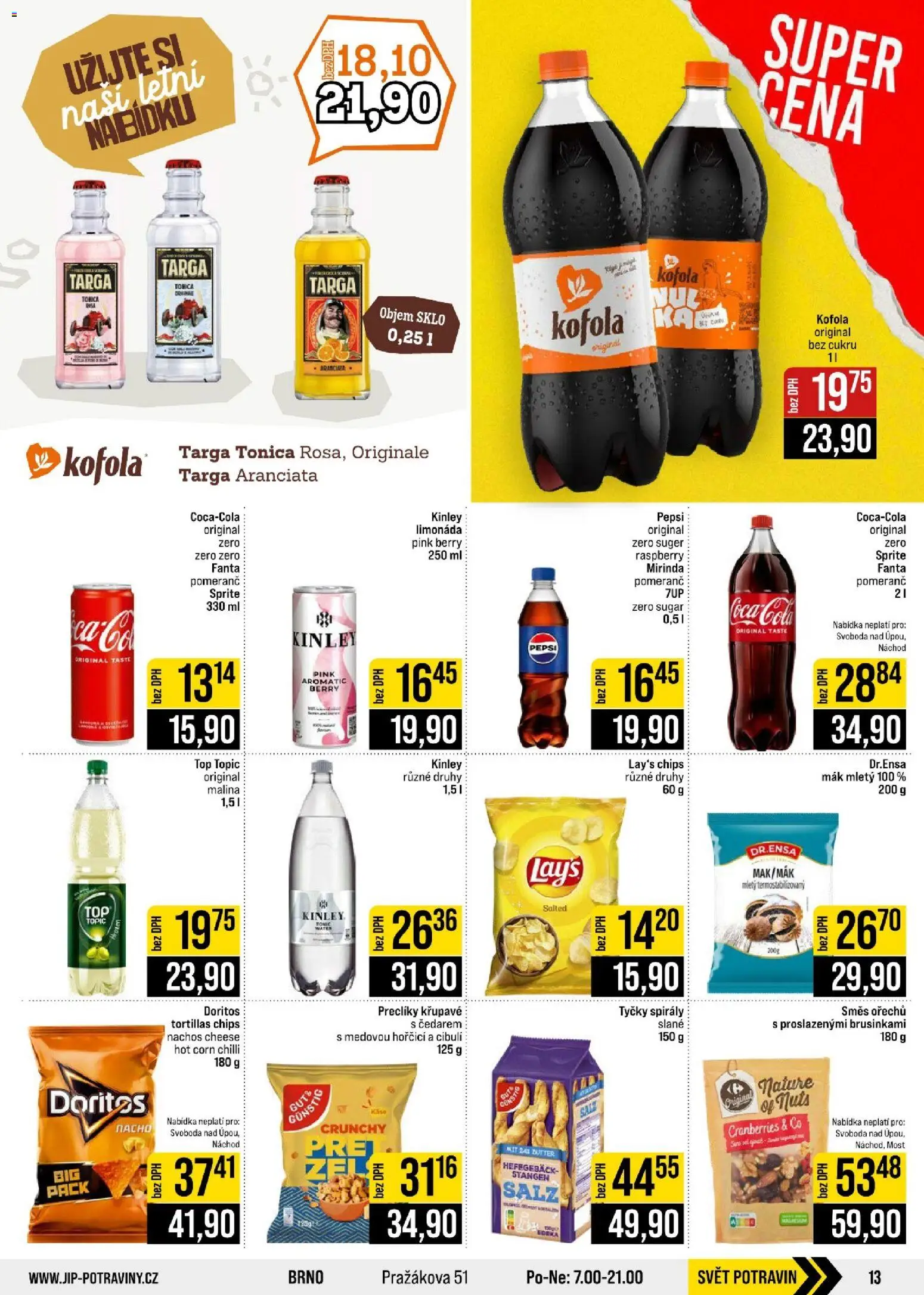 Jip leták - Cash & Carry od 26.08.2026 | Strana: 13 | Produkty: Limonáda, Top Topic, Pepsi, Kofola
