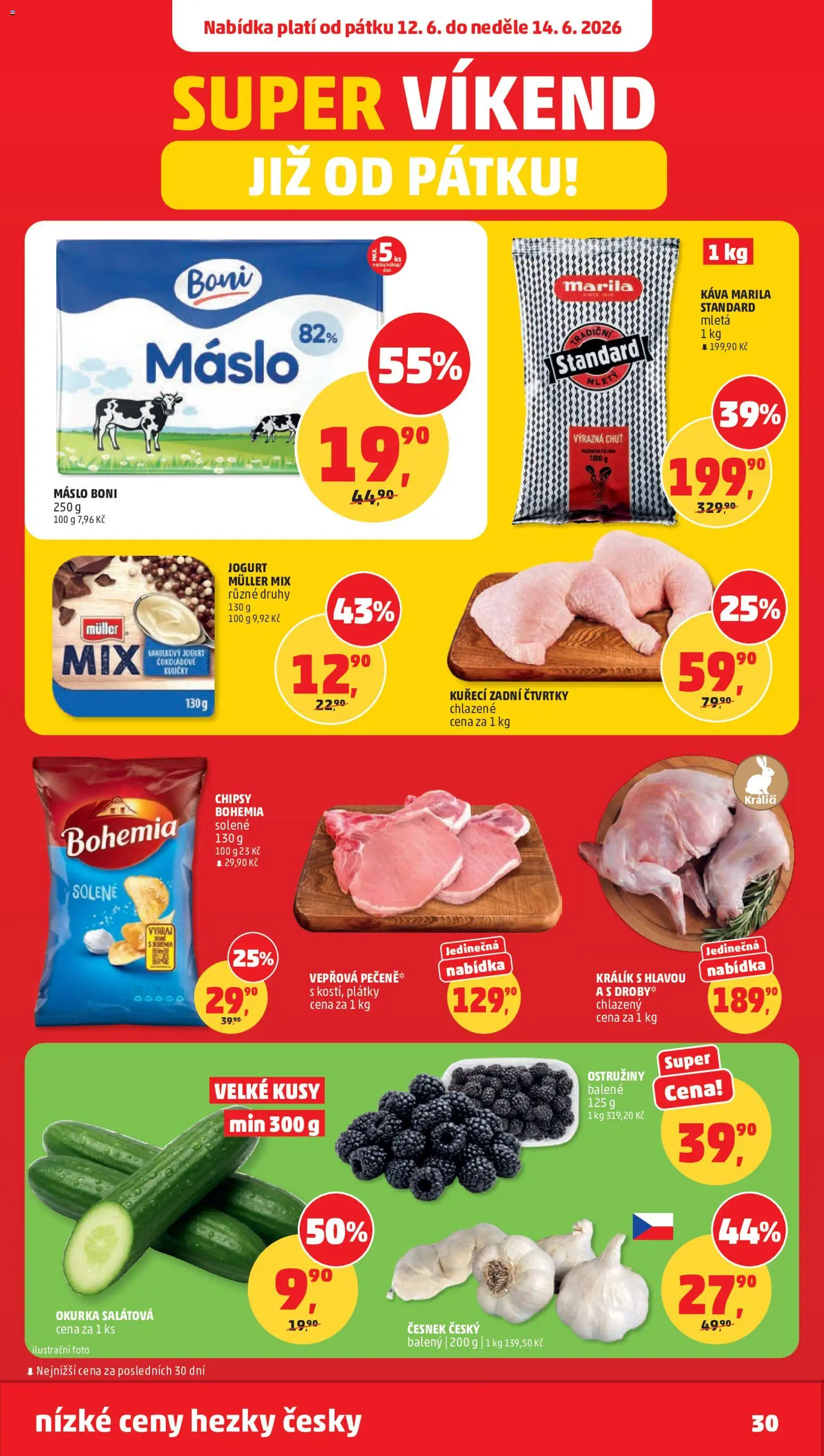 Penny Market leták od 10.06.2026 | Strana: 30 | Produkty: Králík, Máslo, Káva, Okurka