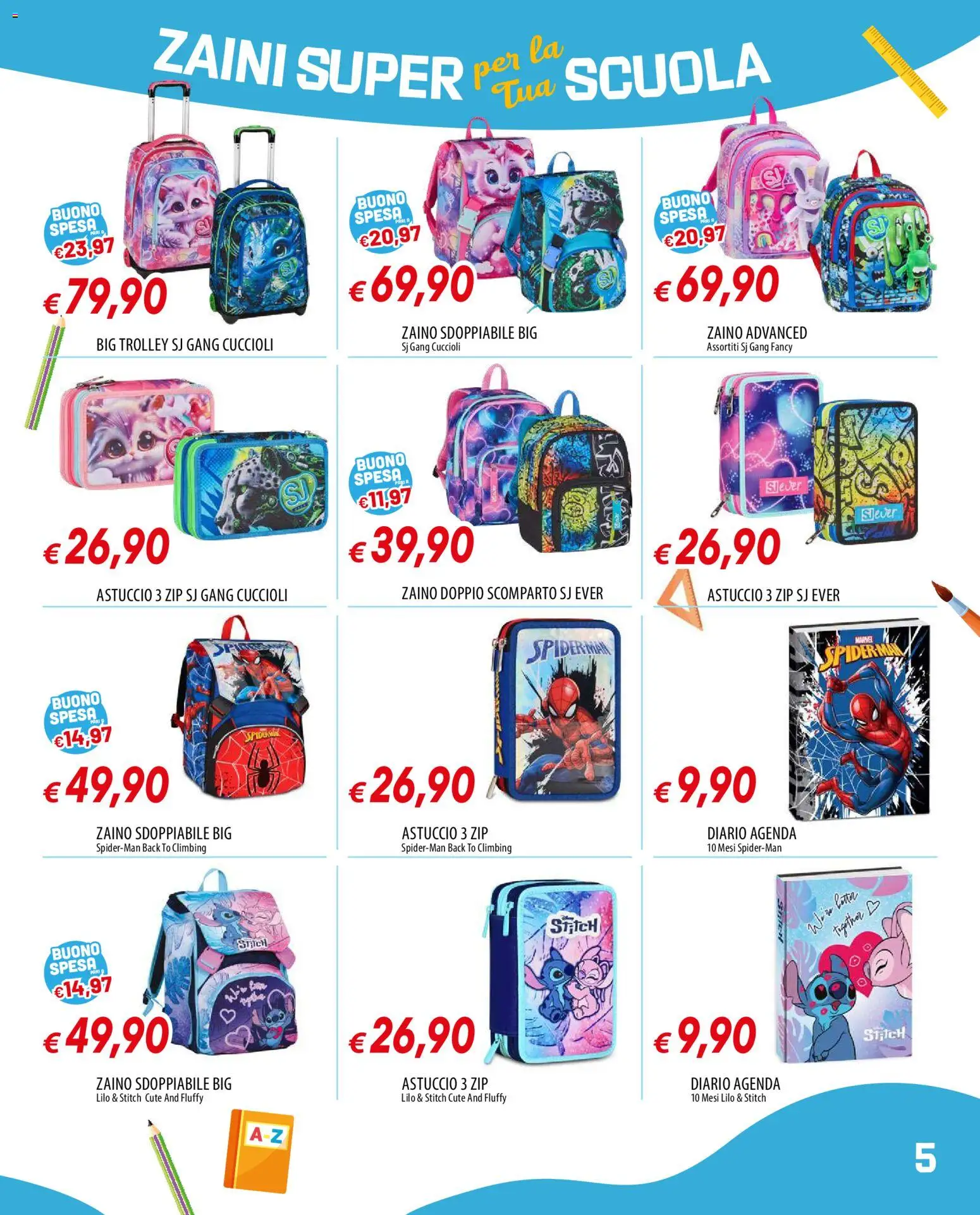 Volantino Galassia del 23/07/2026 | Pagina: 5 | Prodotti: Zaino, Astuccio, Trolley