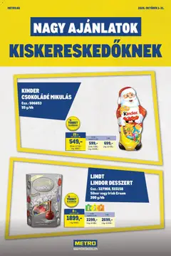 Metro Nagy Ajánlatok Kiskereskedőknek 2026/10 - amely érvényes a következő dátumtól: 2026.10.01.