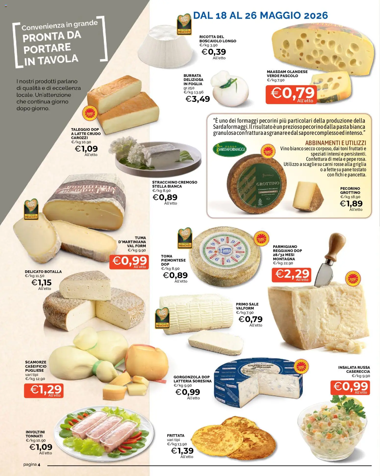 Volantino Mercatò del 18.05.2026 | Pagina: 4 | Prodotti: Sale, Pepe, Formaggio, Parmigiano
