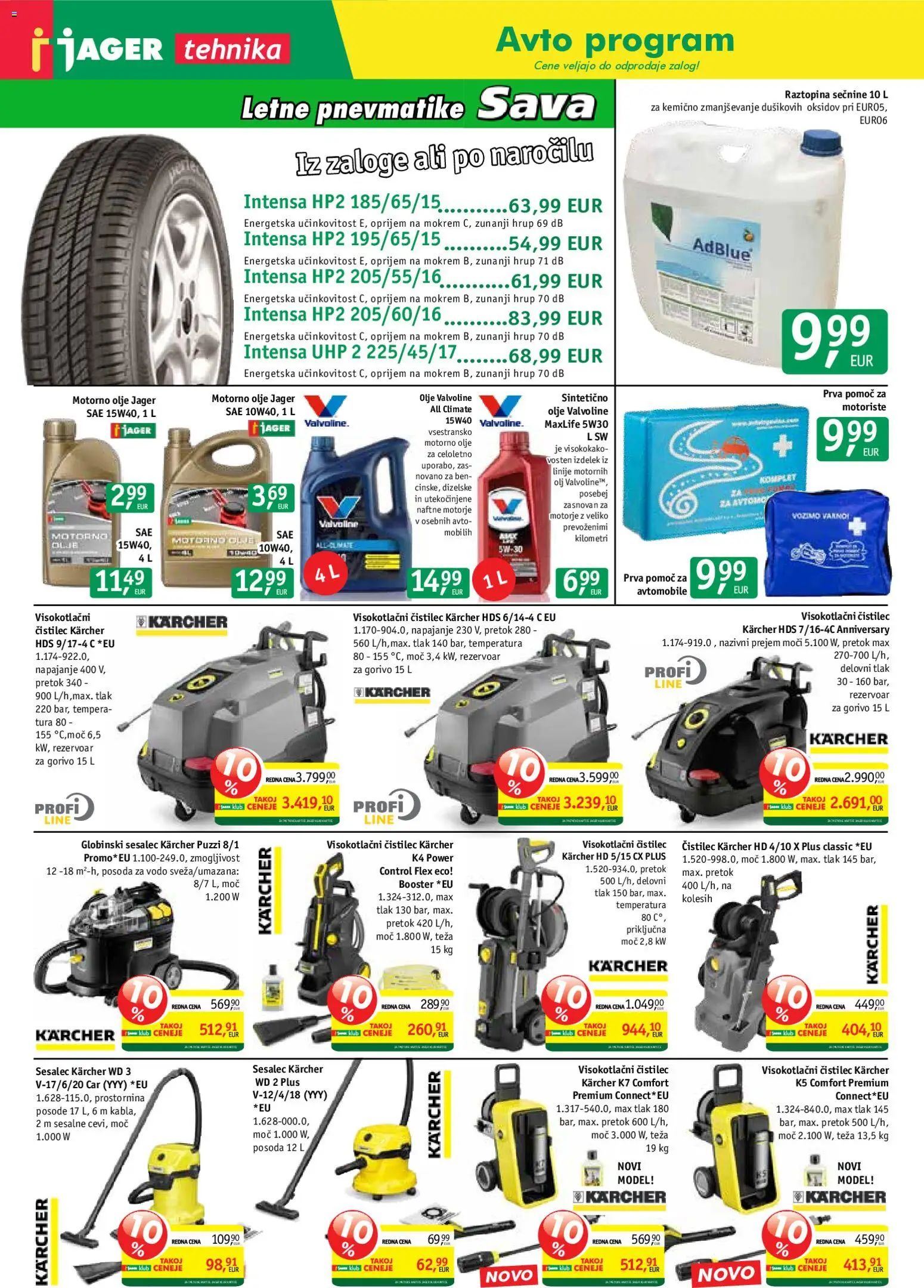 Novi Jager katalog ponudbe – veljaven od 20.05.2026 | Stran: 9 | Izdelki: Teza, Sesalec, Olje