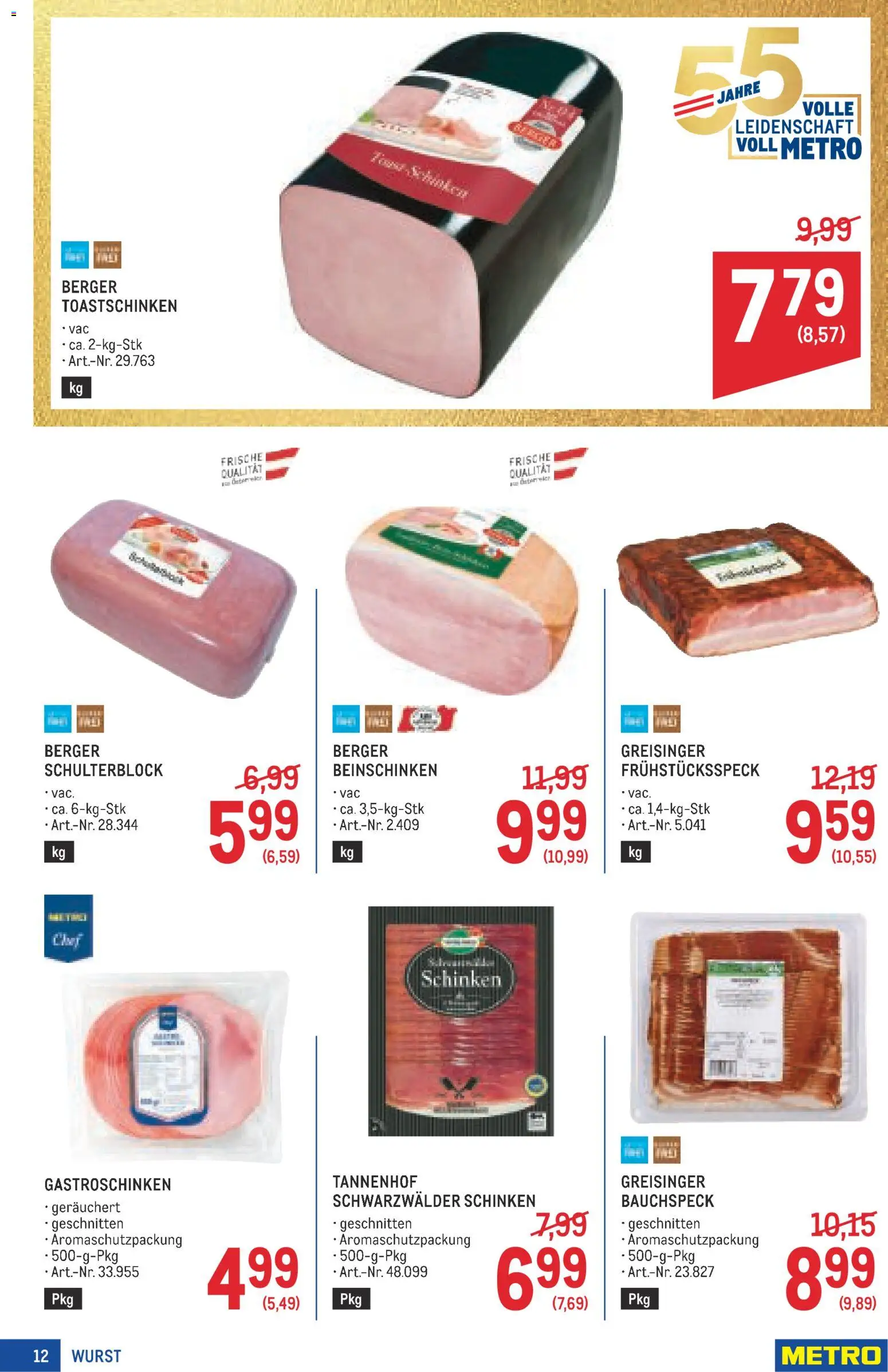 Metro angebote Profi gültig ab 01.10.2026 | Seite: 12 | Produkte: Wurst, Schinken