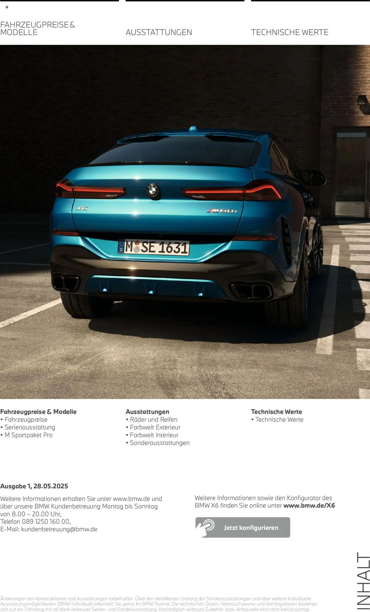 BMW X6 – gültig ab 01.08.2025 | Seite: 2 | Produkte: Telefon