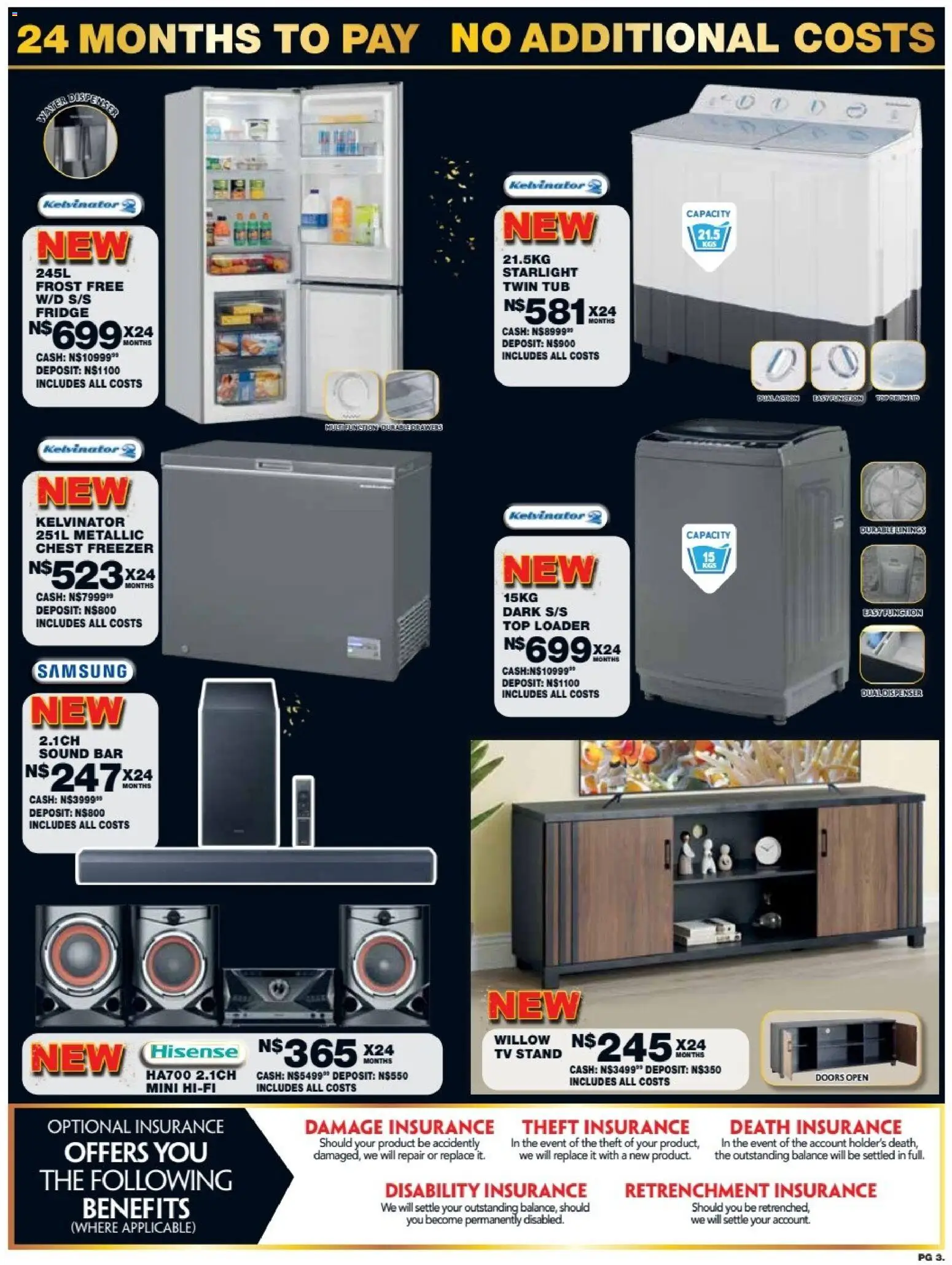 New Lewis Stores catalogue – valid from 10/08/2026 | Page: 3 | Products: Freezer, Fridge, Chest freezer, Water