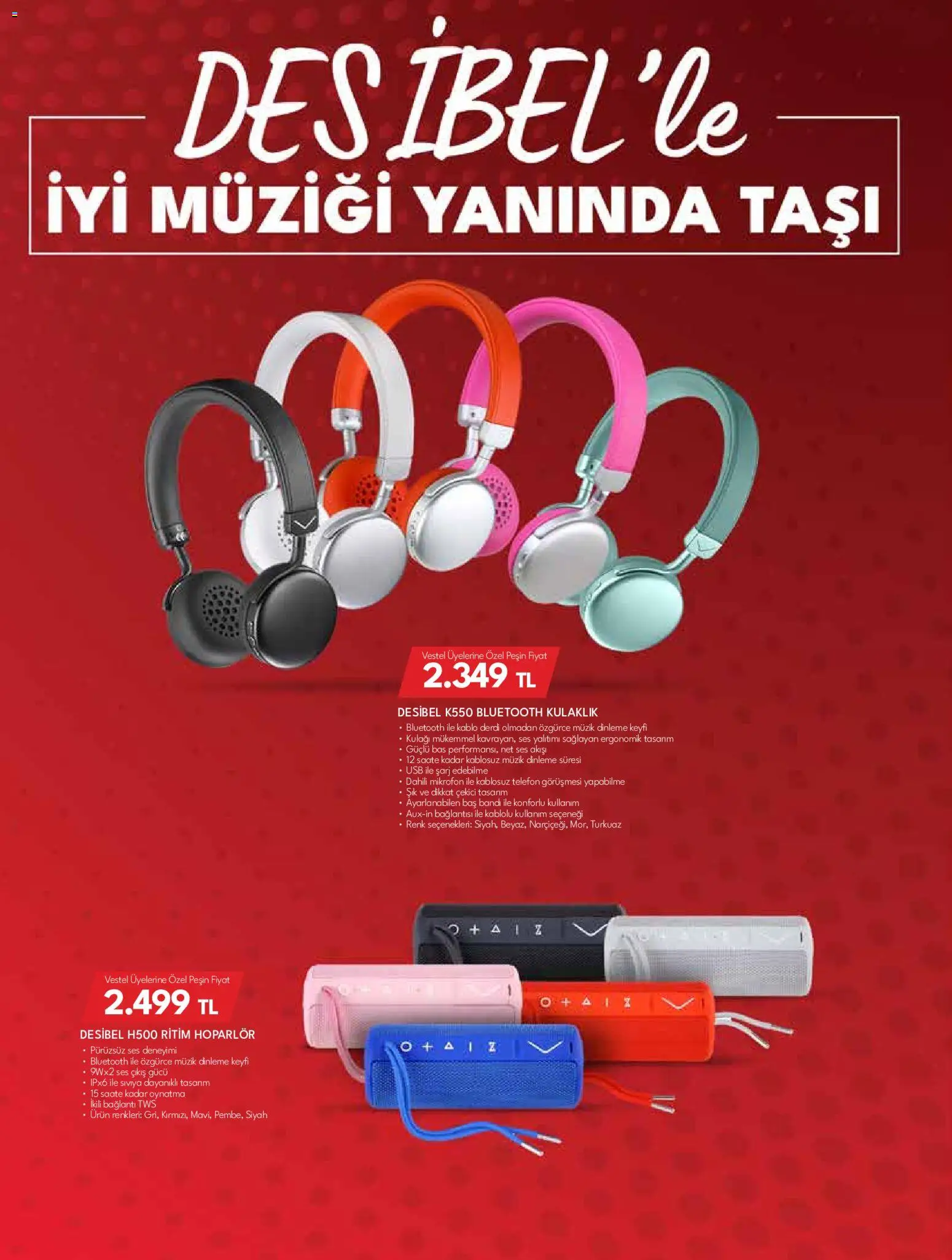 Vestel - Mobil ve Akıllı Ürünler - 01 Ekim 2026 tarihinden itibaren geçerlidir | Sayfa: 6 | Ürünler: Telefon, Ses, Kulaklık, Hoparlör