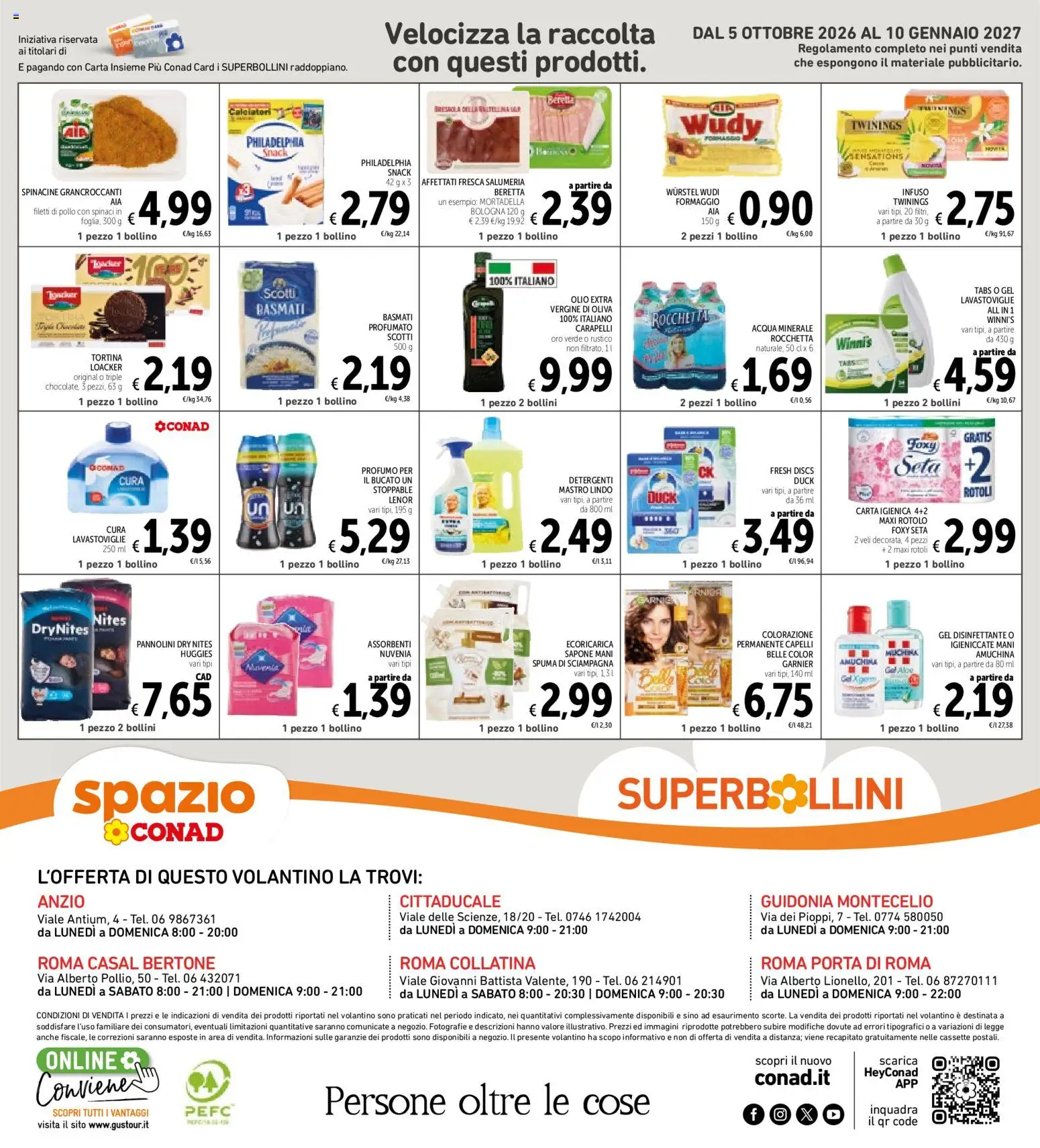 Volantino Spazio Conad del 06/10/2026 | Pagina: 27 | Prodotti: Carta igienica, Porta, Assorbenti, Profumo