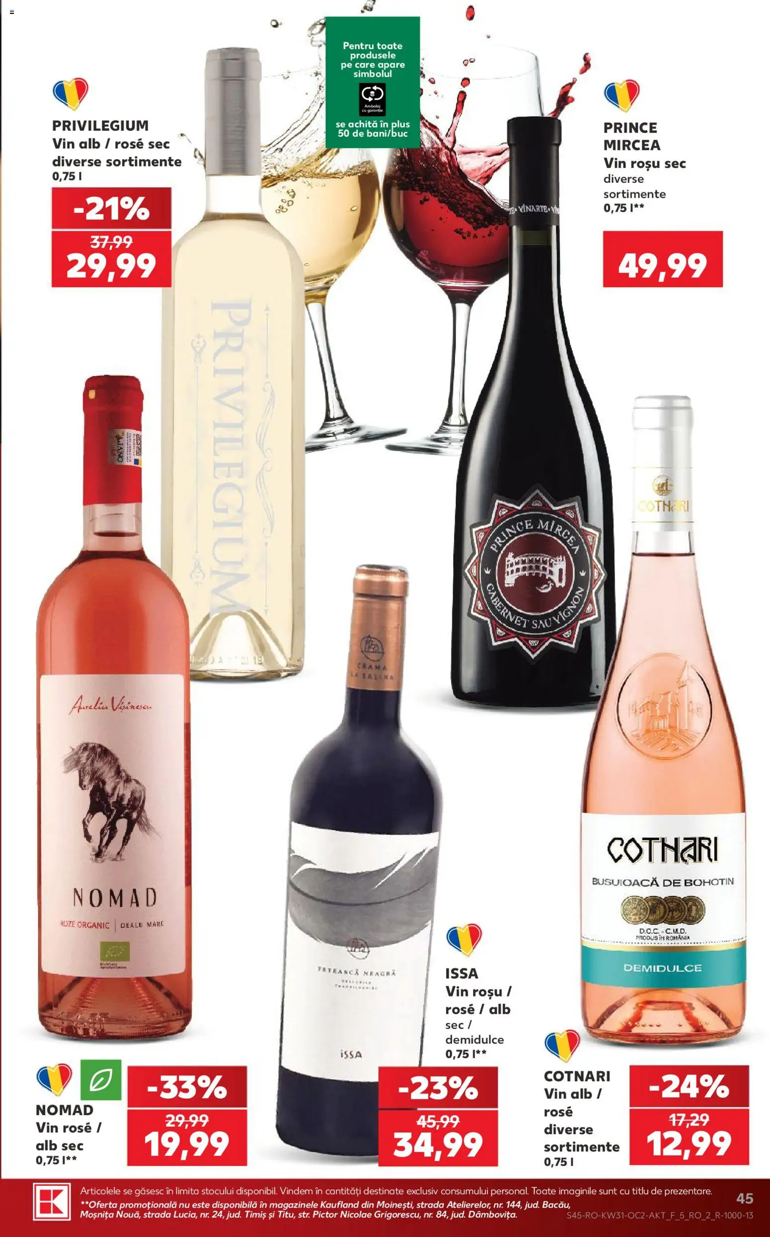 Noul catalog Kaufland – valabil de la 29.07.2026 | Pagină: 45 | Produse: Vin