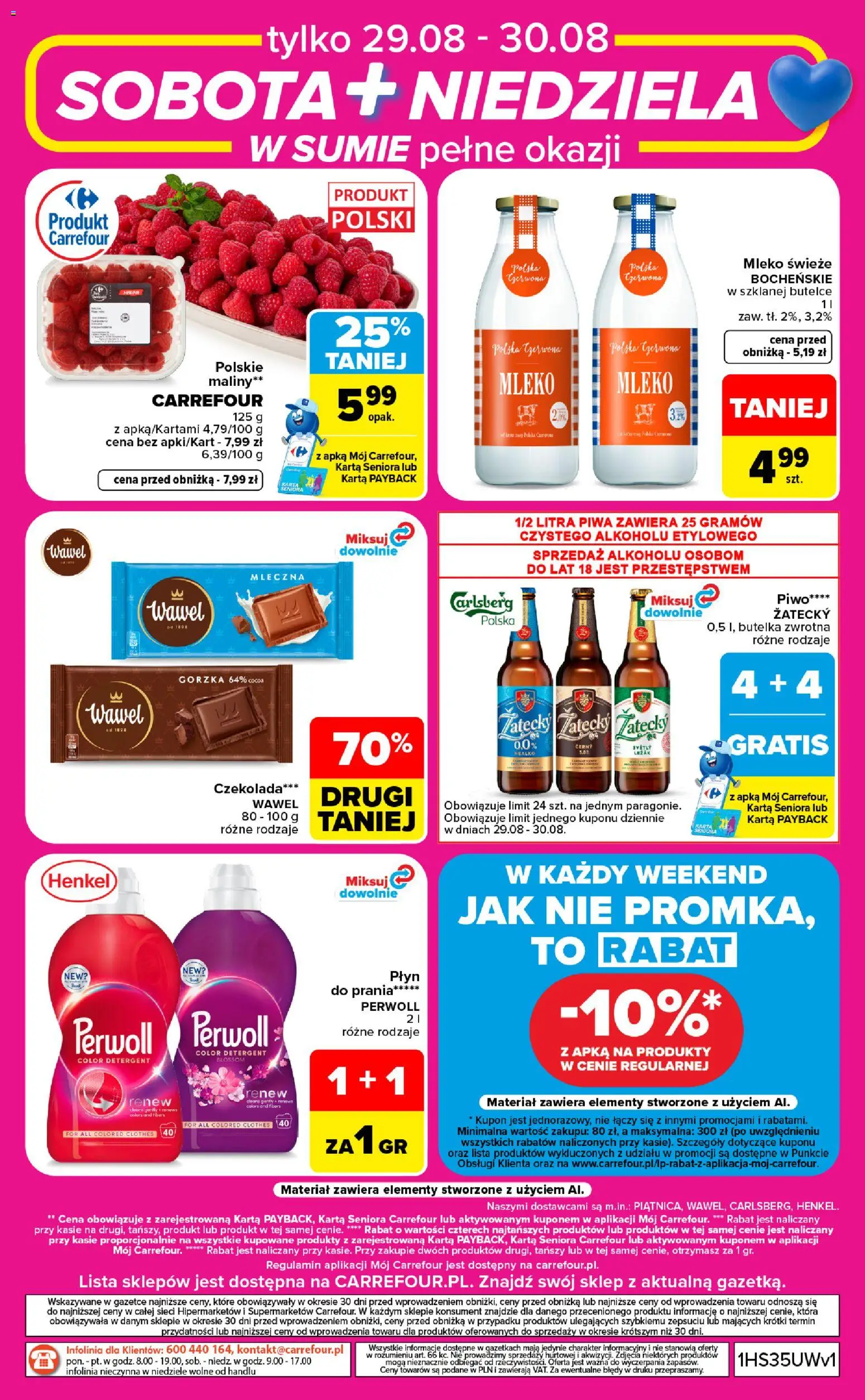 Carrefour gazetka - Weekend okazji od 27.08.2026 | Strona: 8 | Produkty: Leżak, Carlsberg, Czekolada, Piwo