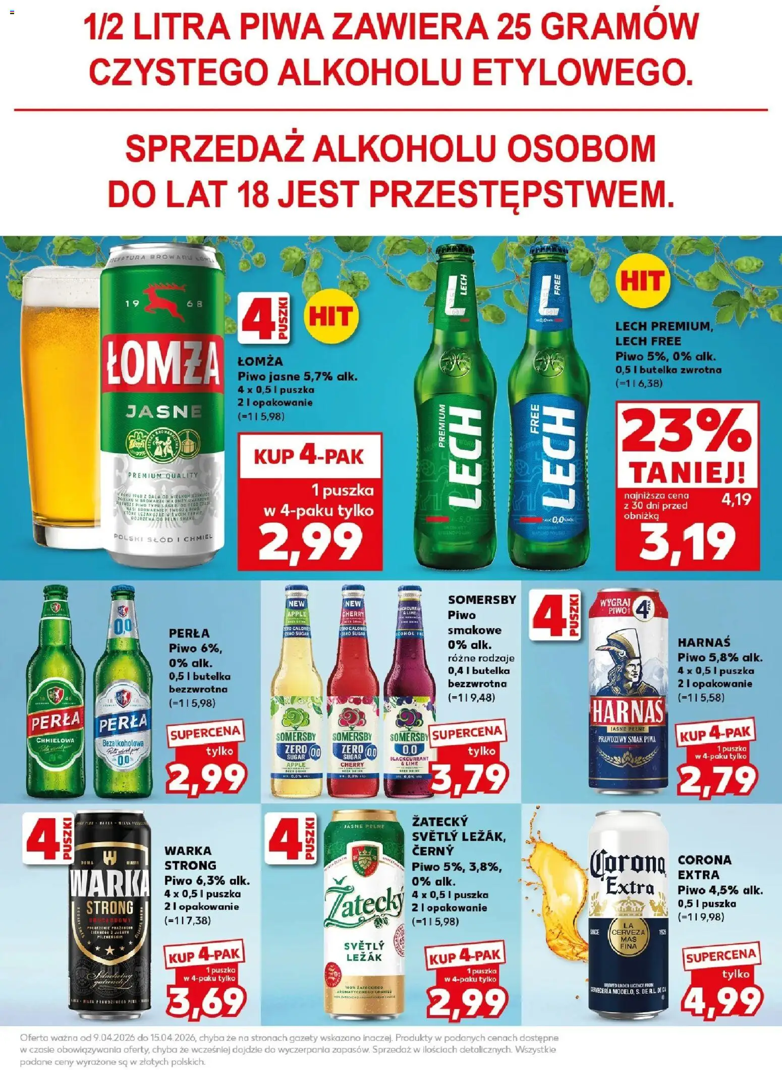 Kaufland gazetka - Super Sobota od 11.04.2026 | Strona: 25 | Produkty: Warka, Harnaś, Piwo, Somersby