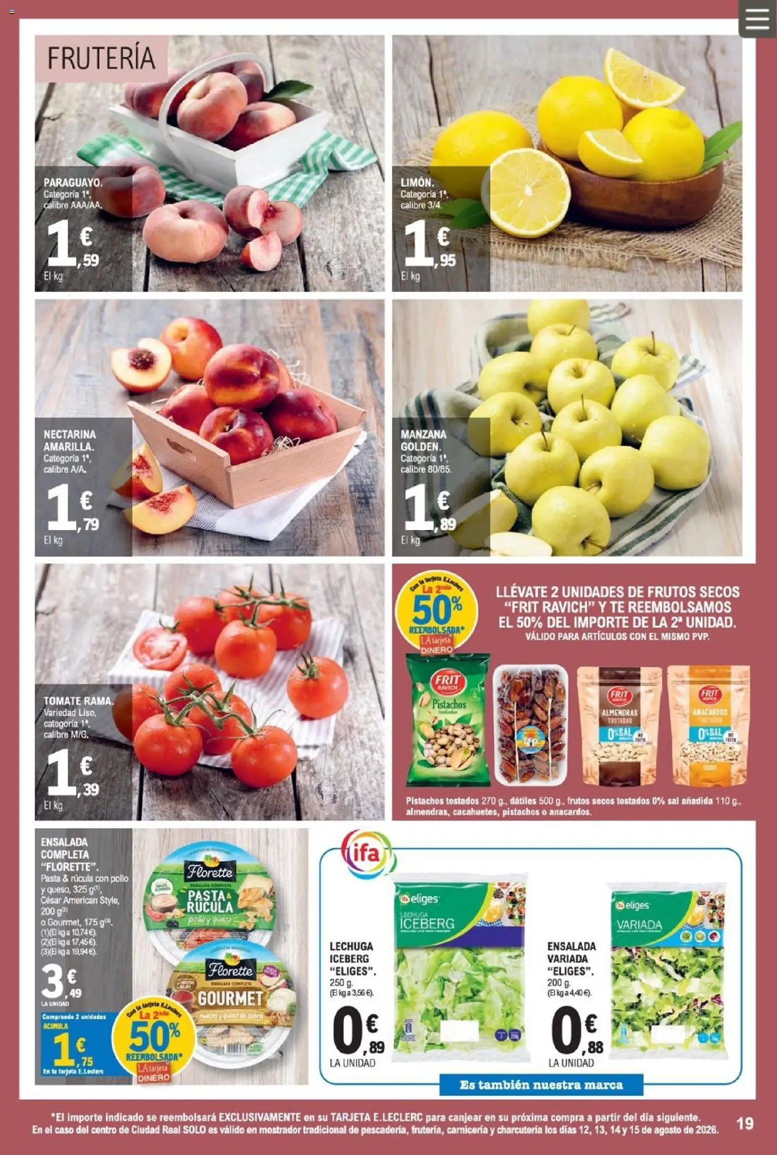E.Leclerc Miranda de Ebro │ válido desde el 12/08/2026 | Página: 19 | Productos: Pasta, Manzana, Té, Sal